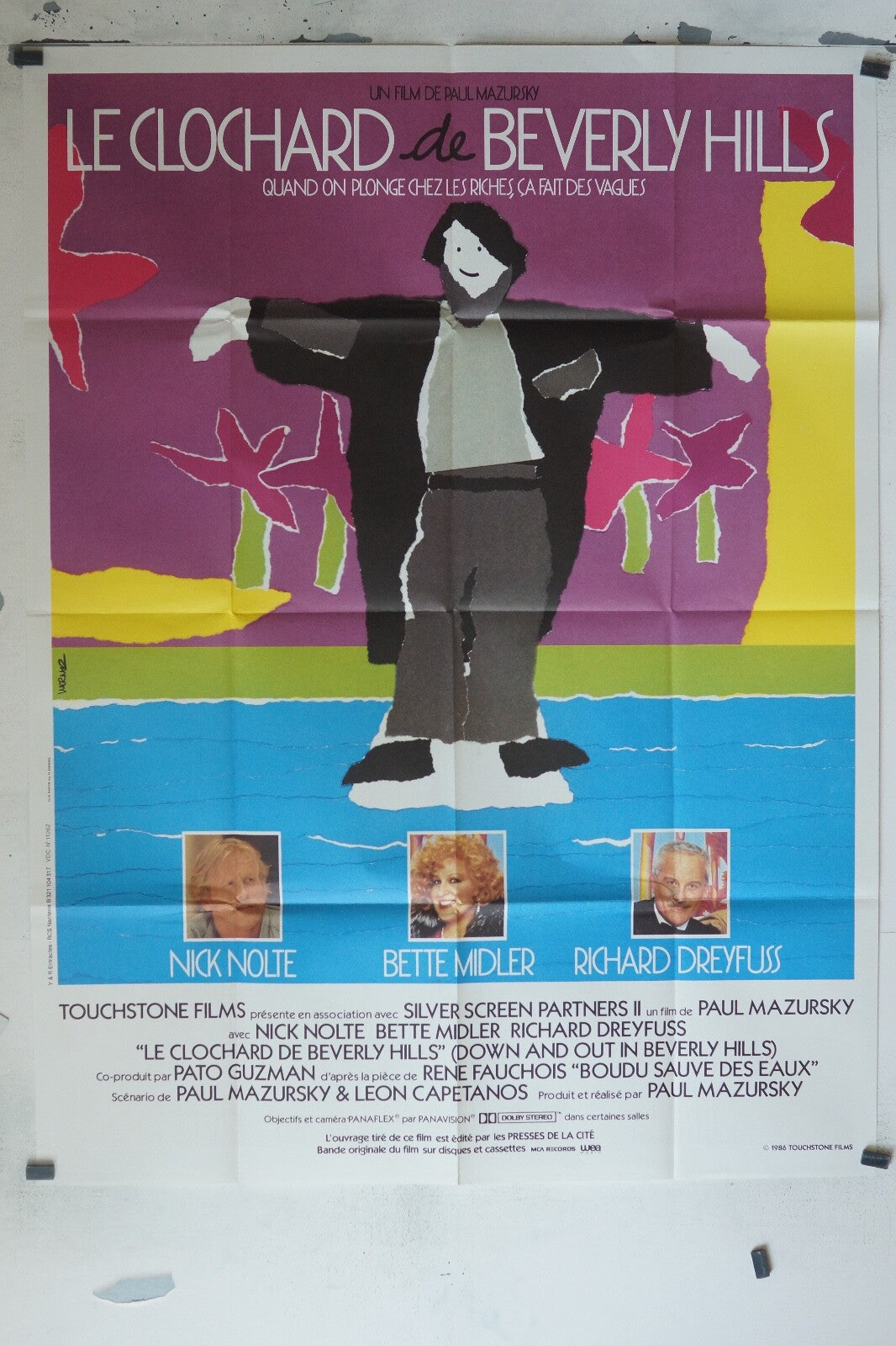 LE CLOCHARD DE BEVERLY HILLS MOVIE POSTER ORIGINAL 120x160 NICK NOLTE