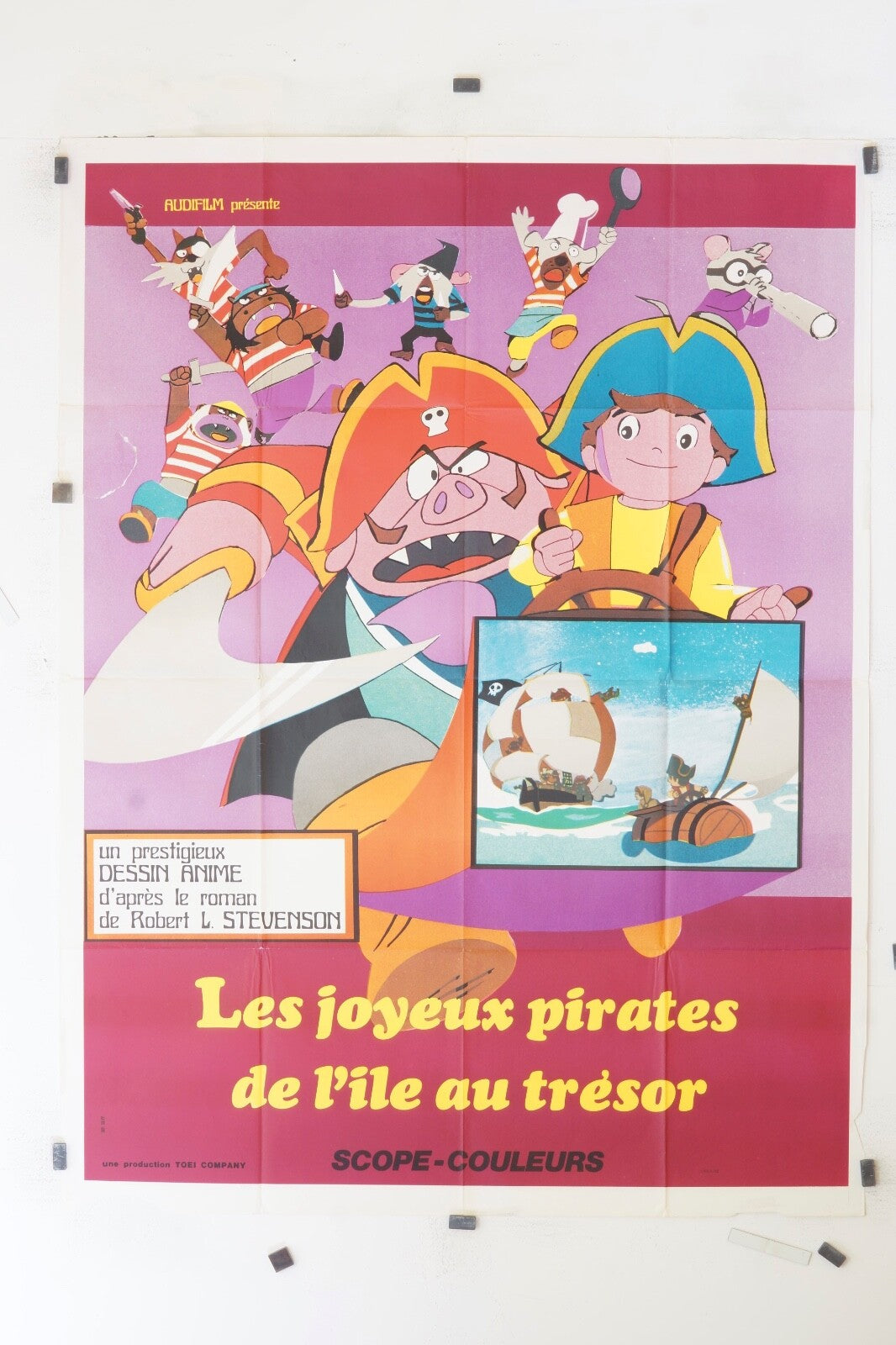 LES JOYEUX PIRATES DE L’ILE AU TRÉSOR ROBERT ORIGINAL MOVIE POSTER 120x160