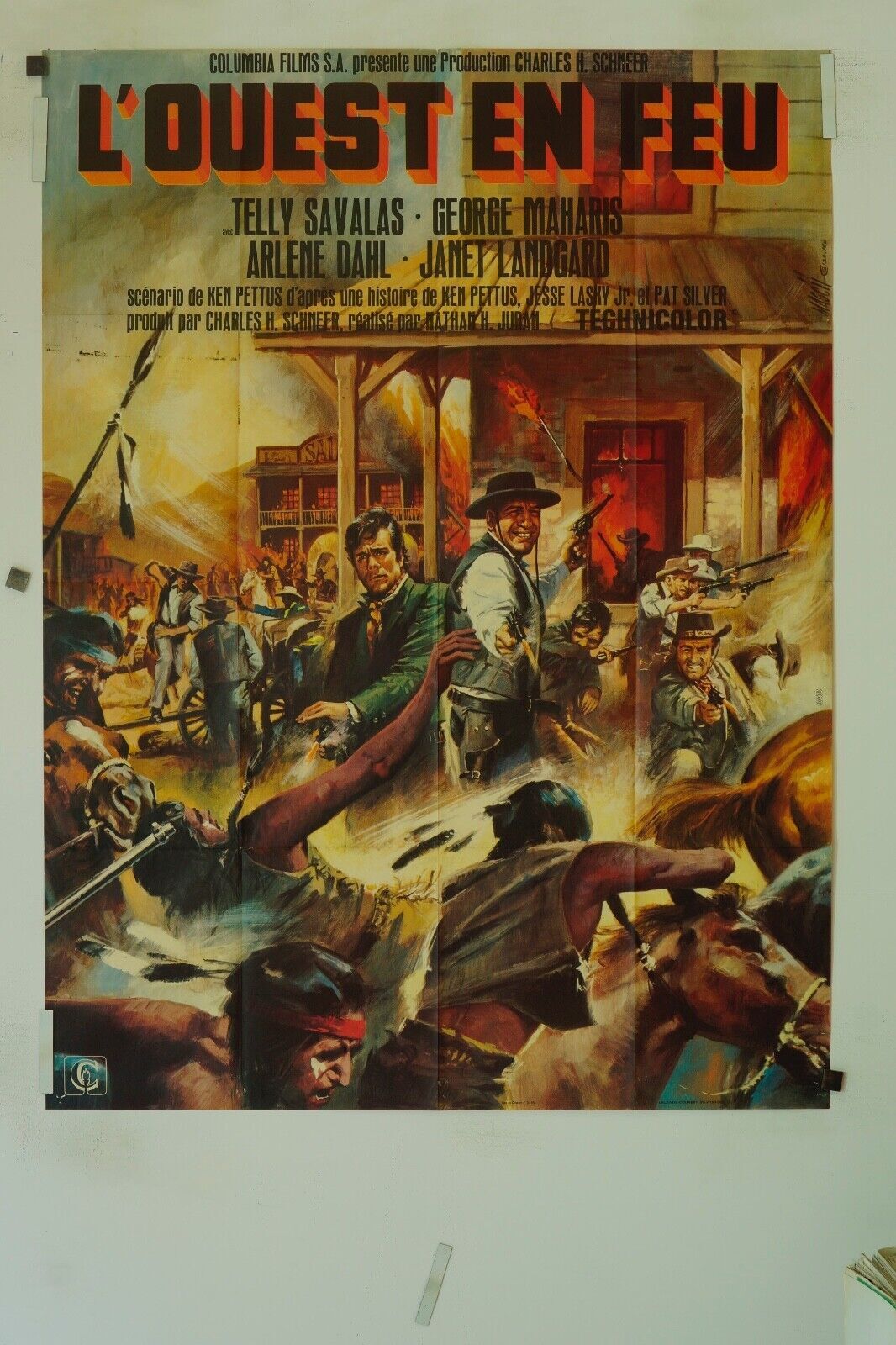L’OUEST EN FEU ORIGINAL MOVIE POSTER 120x160 TELLY SAVALAS