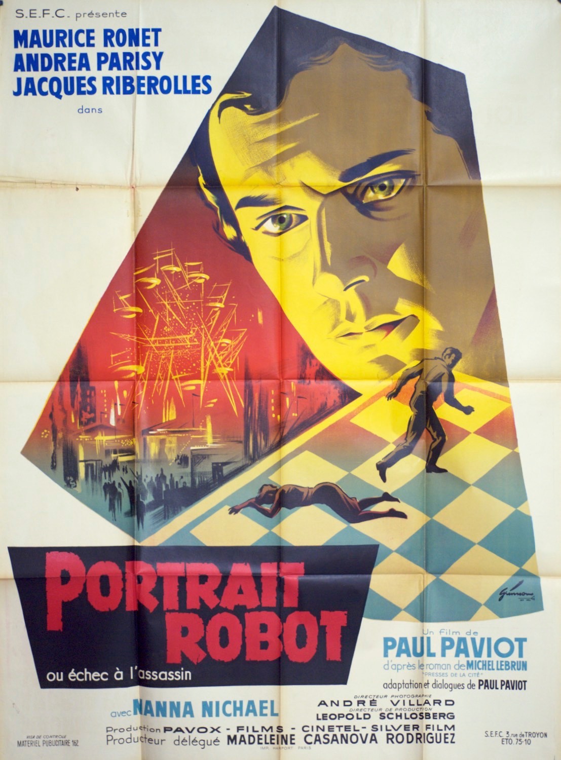 PORTRAIT ROBOT MAURICE RONET POSTER ORIGINAL 120x160