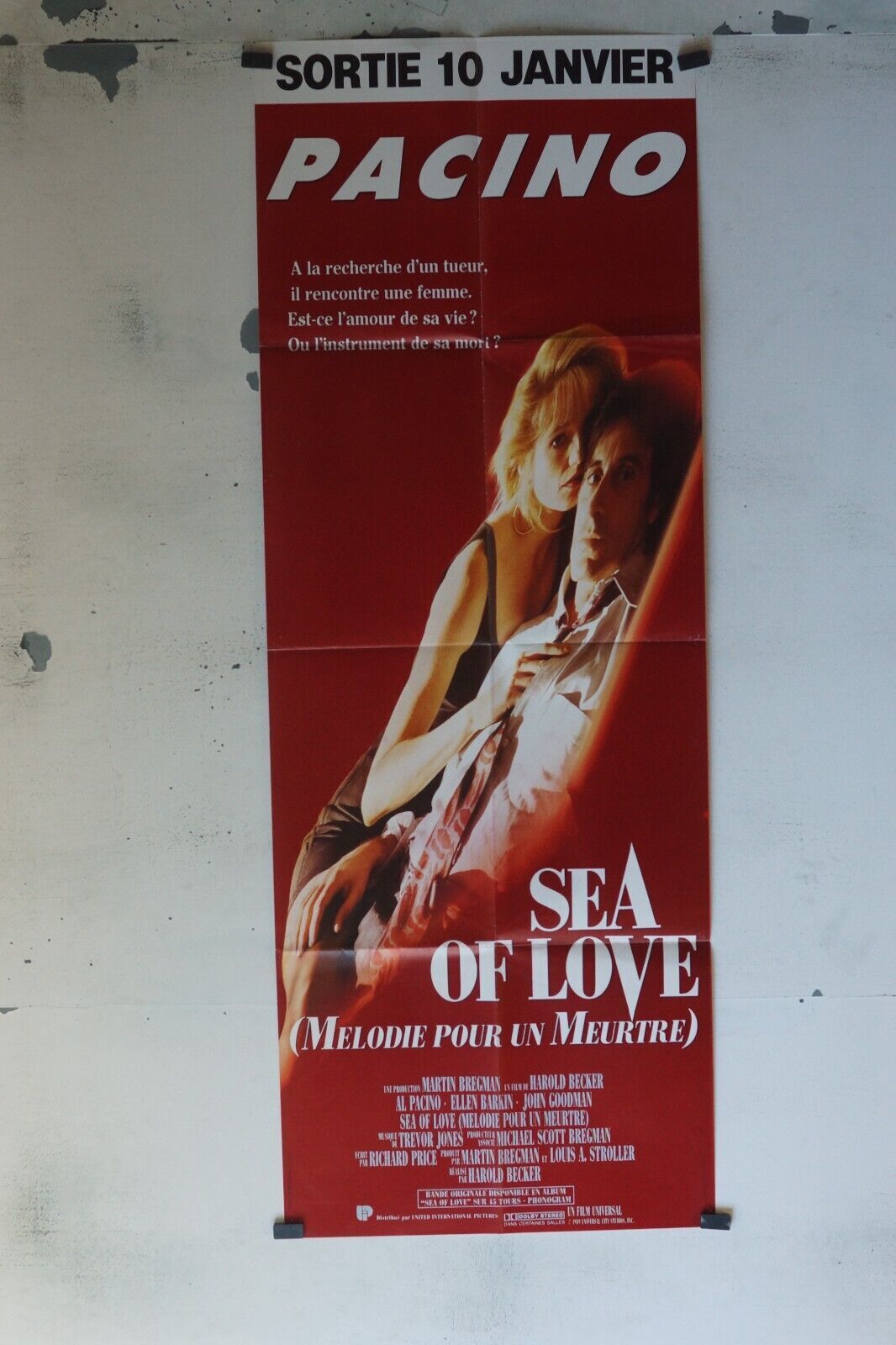 MÉLODIE POUR UN MEURTRE (SEA OF LOVE) PACINO, MOVIE POSTER ORIGINAL 60x160