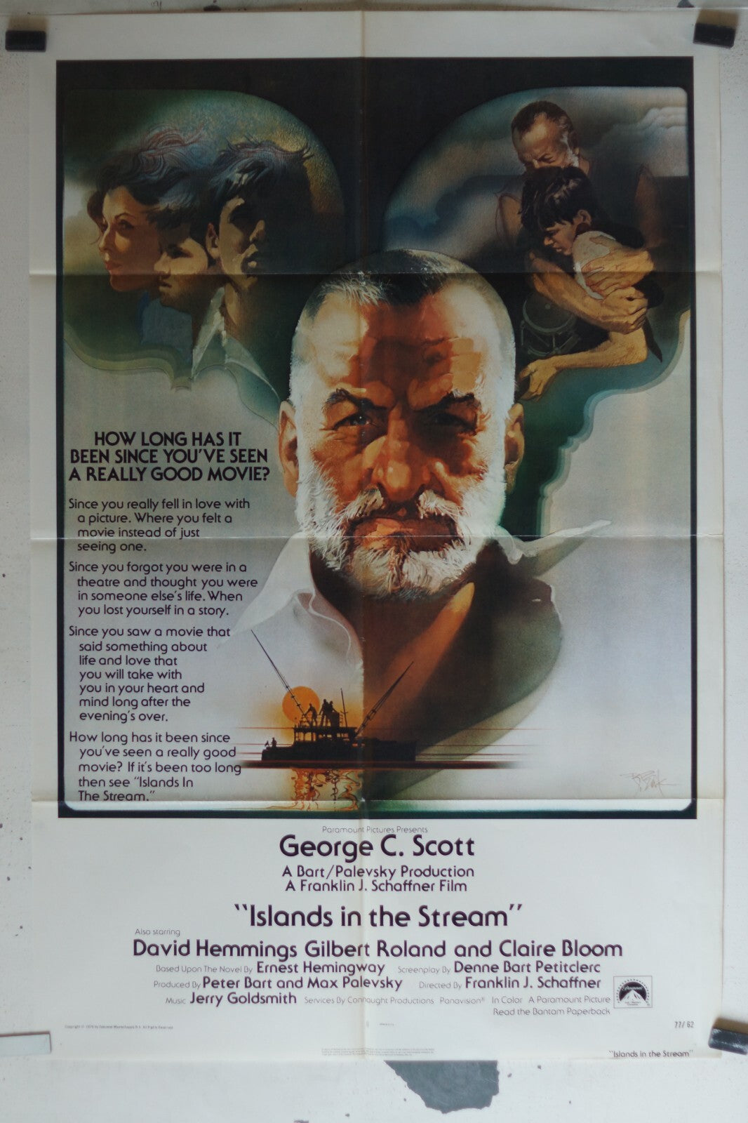 ISLANDS IN THE SREAM MOVIE POSTER ORIGINAL (69x103), George C. Scott