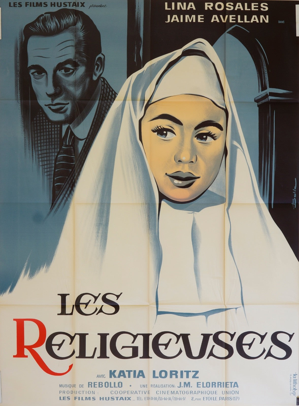 LES RELIGIEUSES KATIA LORIZ MOVIE POSTER ORIGINAL 120x160 MICHEL FERMAUD