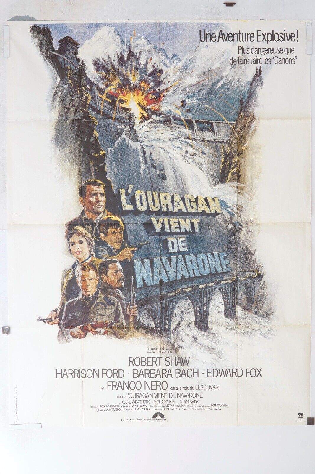 L’OURAGAN VIENT DE NAVARONNE MOVIE POSTER ORIGINAL 120x160 ROBERT SHAW