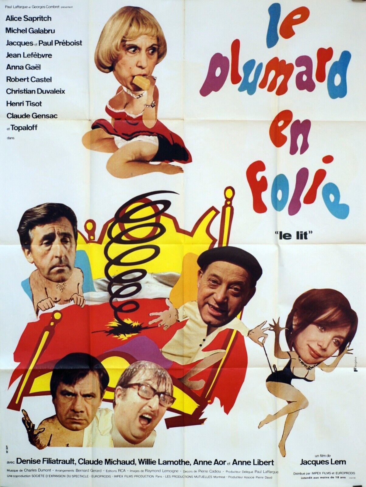 LE PLUMARD EN FOLIE MOVIE POSTER ORIGINAL 120x160 TOMAS MILIAN