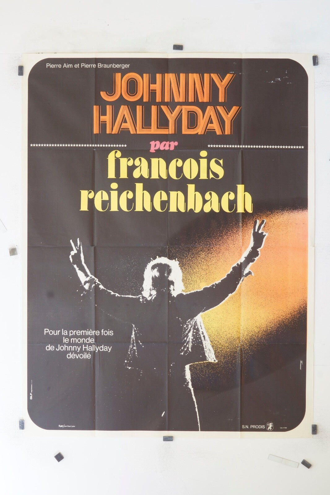 JOHNNY HALLYDAY FRANCOIS REICHENBACH MOVIE POSTER ORIGINAL 120x160