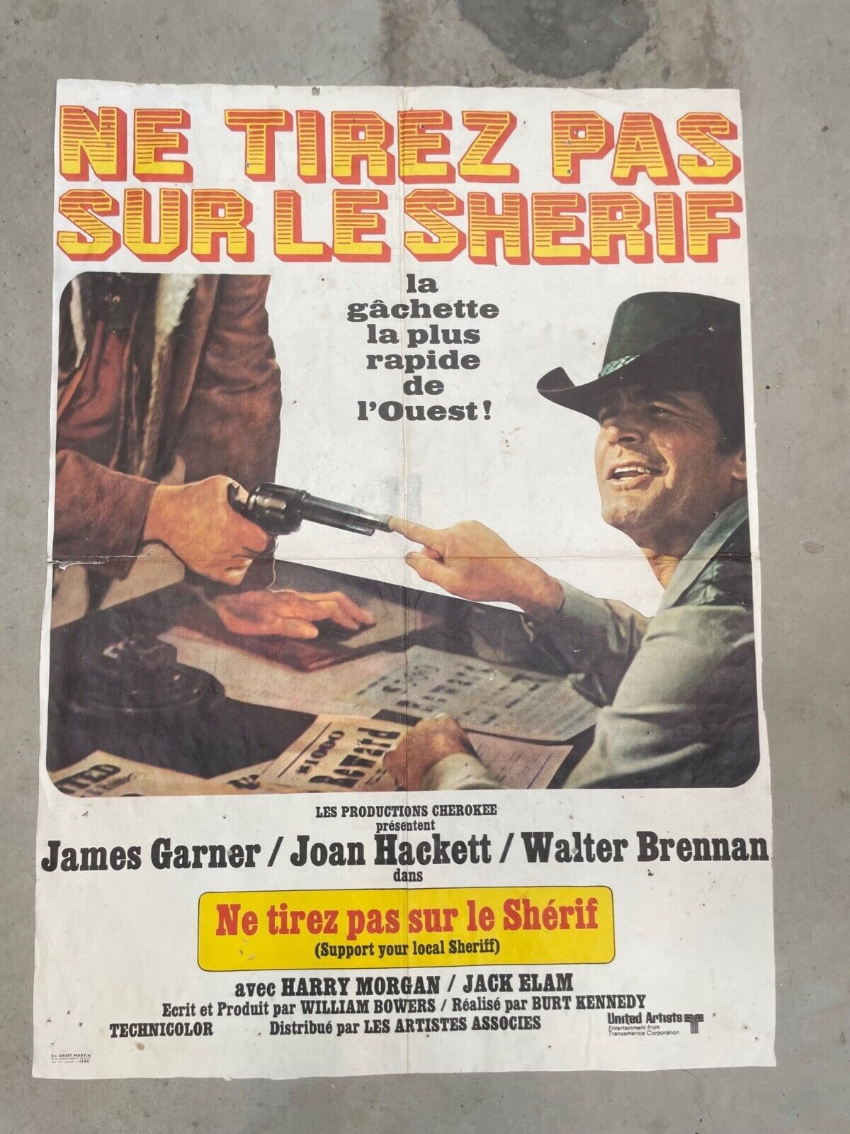 NE TIREZ PAS SUR LE SHÉRIF MOVIE POSTER ORIGINAL (60X80) JAMES GARNER