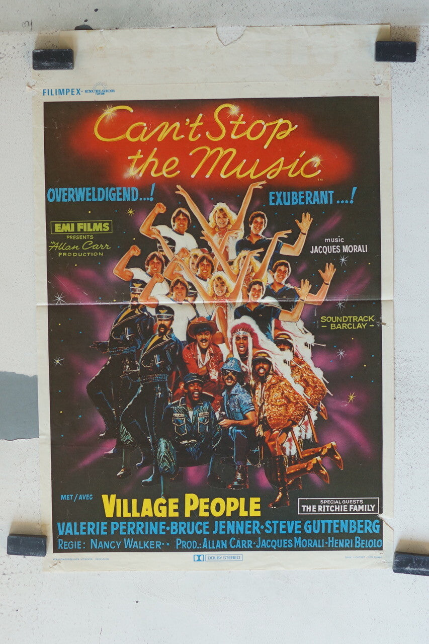 CAN’T STOP THE MUSIC,Belge ORIGINAL MOVIE POSTER 30x55 Village people , Valerie