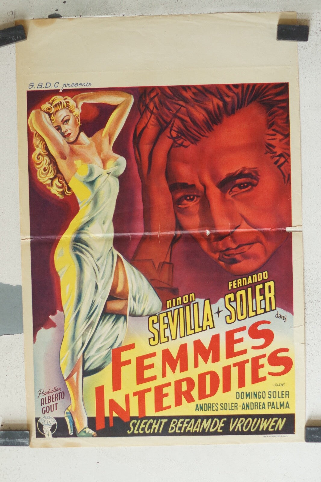 FEMMES INTERDITES MOVIE POSTER ORIGINAL 55x36 Fernando Soler , Ninon Sevilla