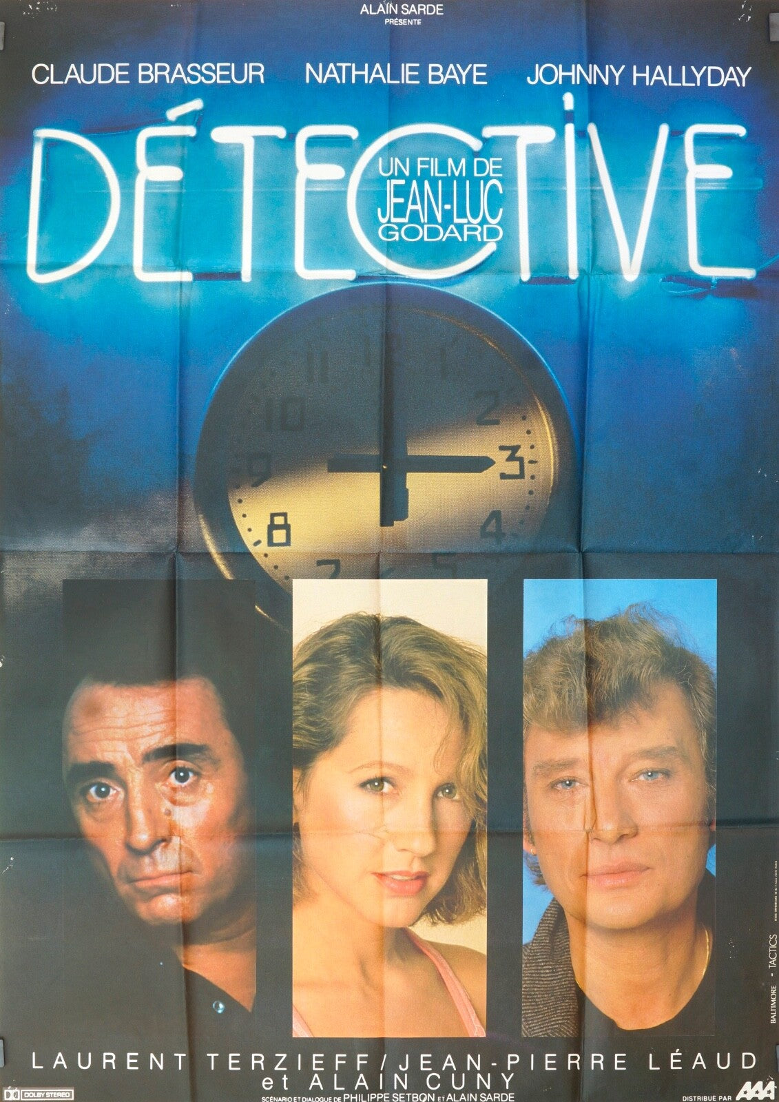 DÉTECTIVE MOVIE POSTER ORIGINAL 120x160 CLAUDE BRASSEUR