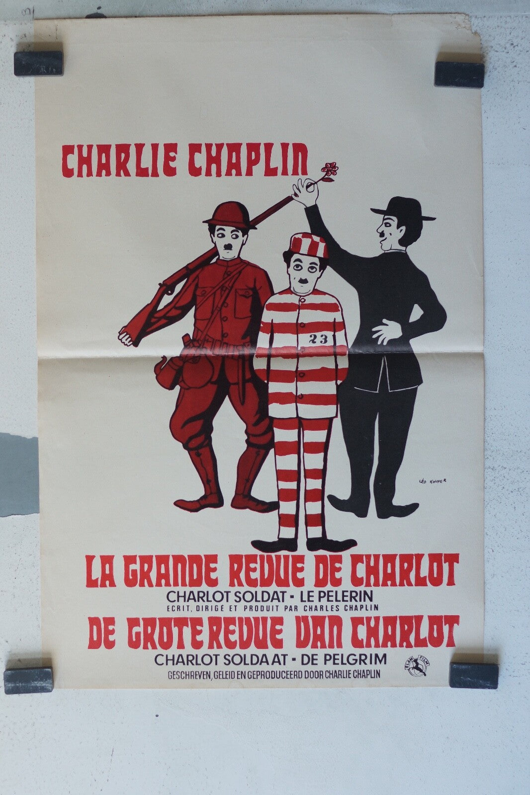 GRANDE REVUE DE CHARLOT ORIGINAL MOVIE POSTER 36x55 Charlie chaplin