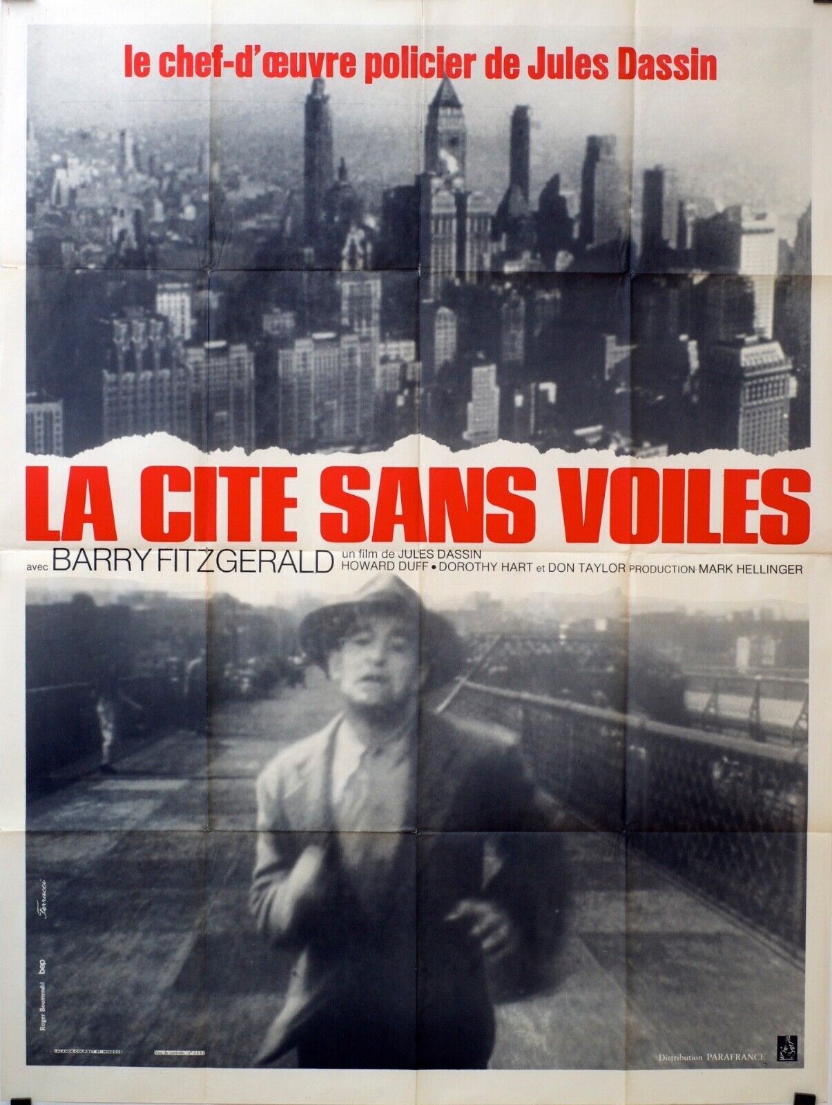 LA CITÉ SANS VOILES POSTER ORIGINAL 120x160 JULES DASSIN