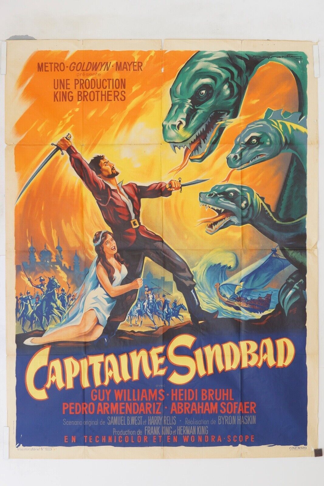 CAPITAINE SINDBAD, 1963 ORIGINAL MOVIE POSTER 120x160 OTTO PROMINGER