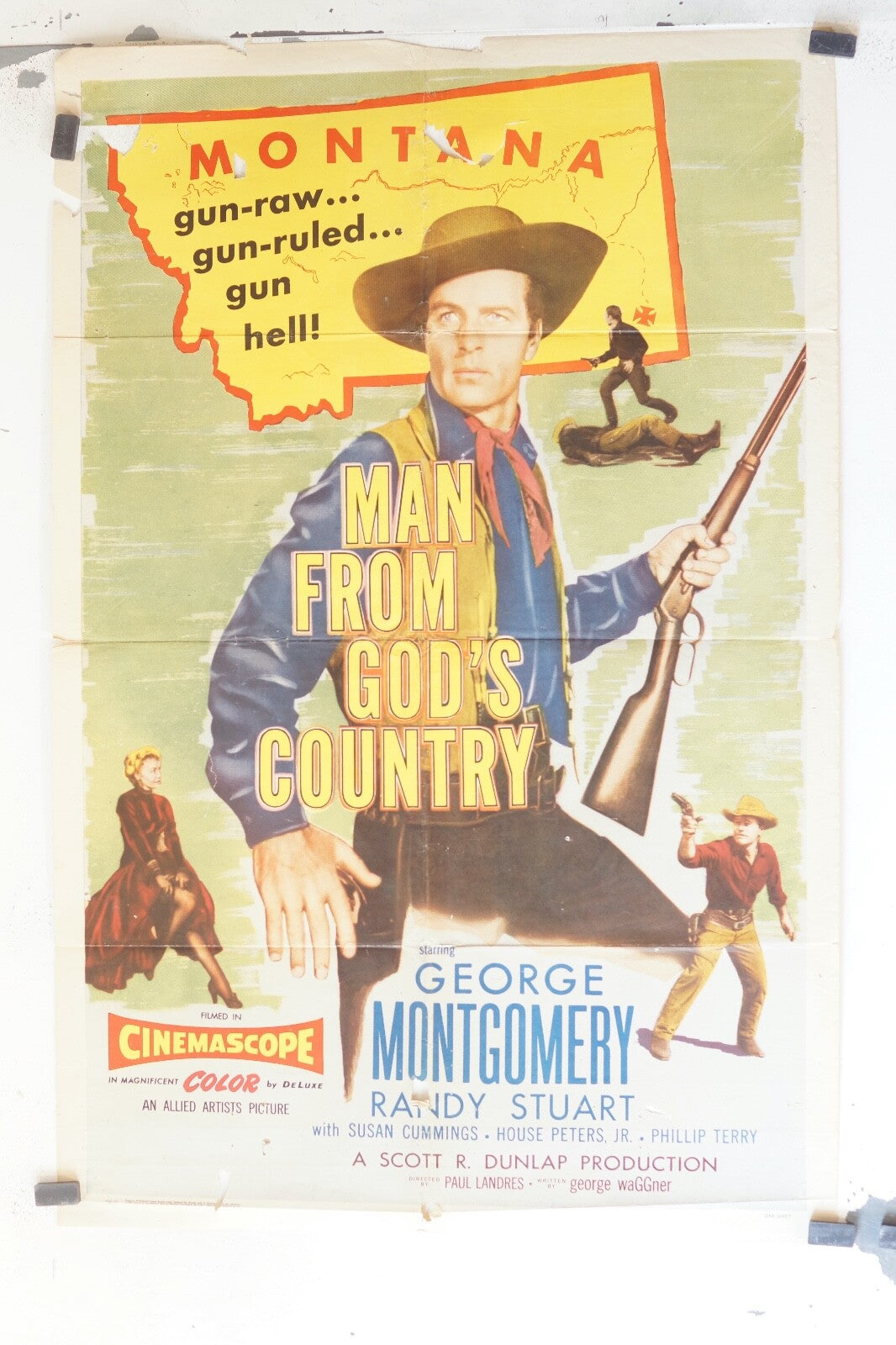 MAN FROM GOD’S COUNTRY (70X100)ORIGINAL MOVIE POSTER GEORGE MONTGOMERY, RANDY