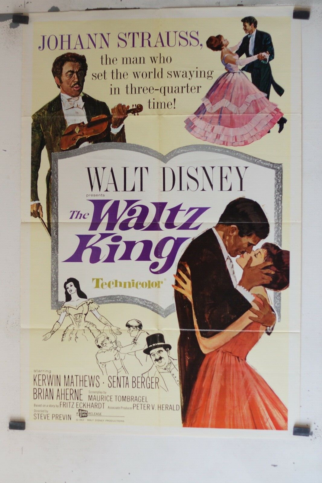 THE WALTZ KING POSTER ORIGINAL (69x103) Steve Previn, Brian Aherne
