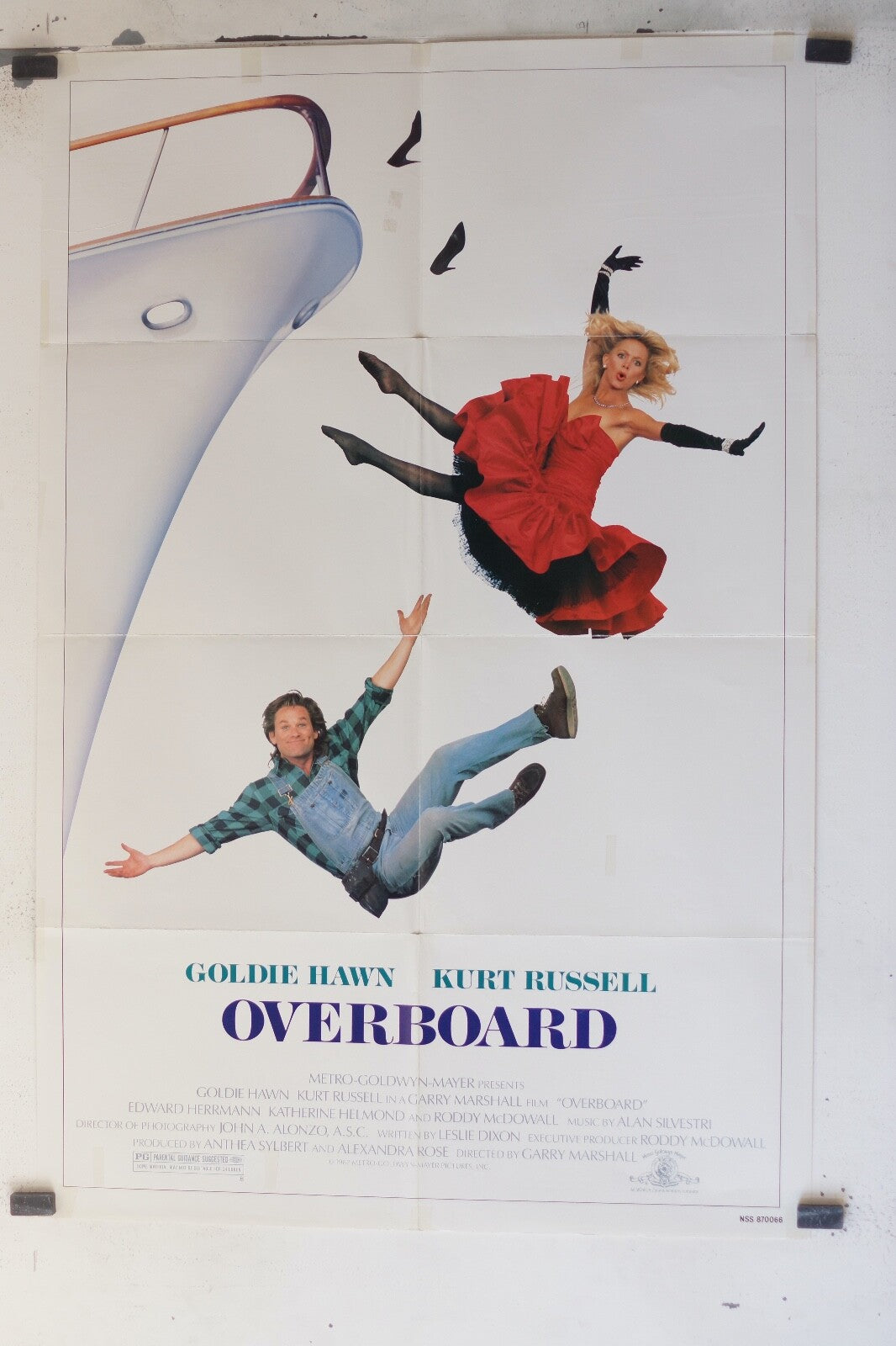 OVERBOARD (1987) 70x100 ORIGINAL MOVIE POSTER EDWARD HERMANN, KATHERINE HELMOND