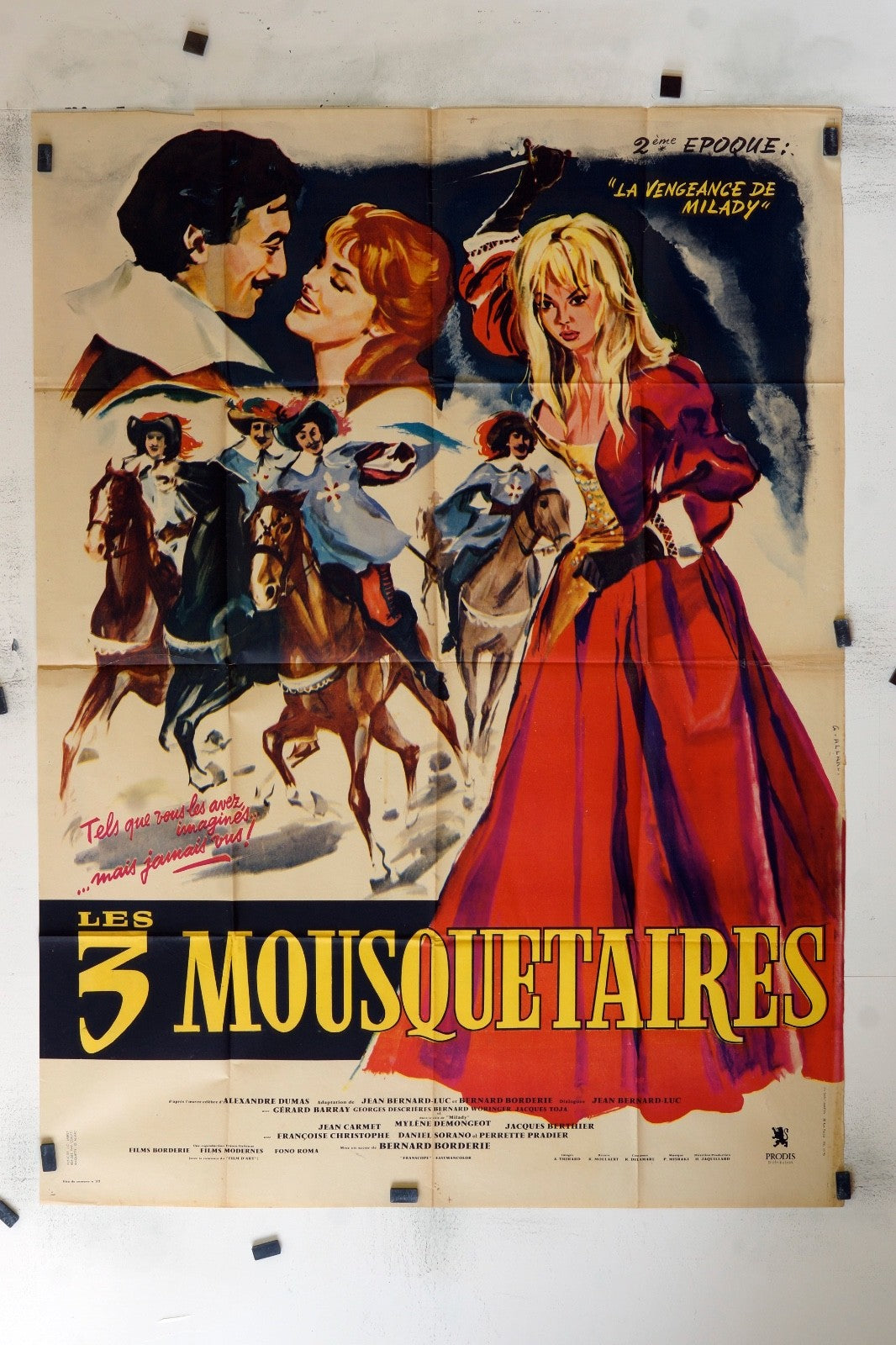LES 3 MOUSQUETAIRES ALEXANDRE DUMAS MOVIE POSTER ORIGINAL 120x160