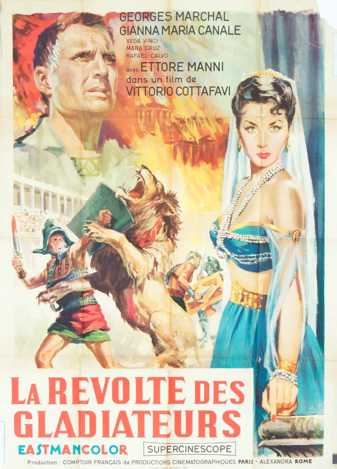 LA RÉVOLTE DES GLADIATEUR, PEPLUM MOVIE POSTER ORIGINAL (120X160)
