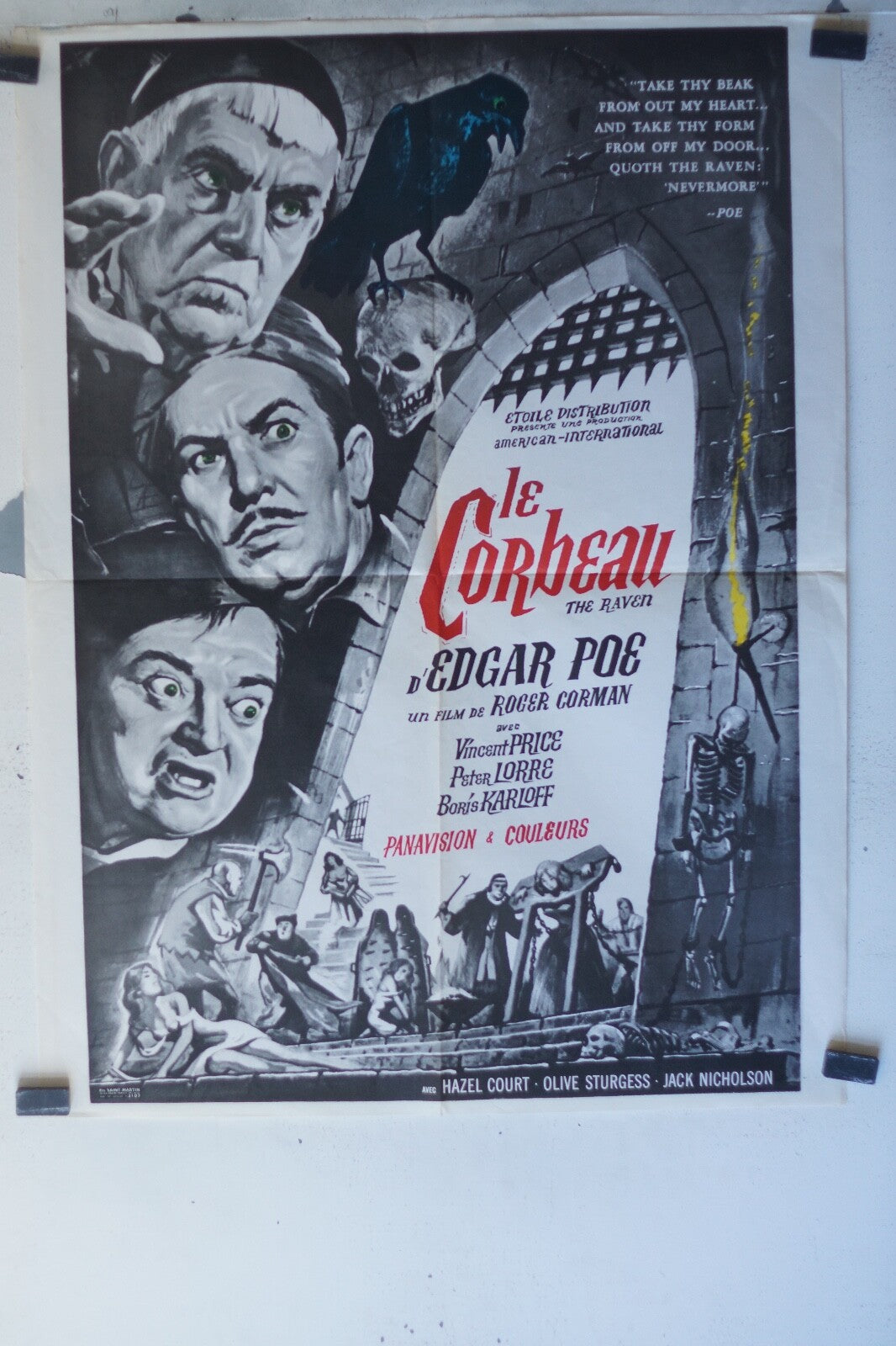 CORBEAU (LE) movie poster ORIGINAL 60x80 Vincent Price , peter Lorre