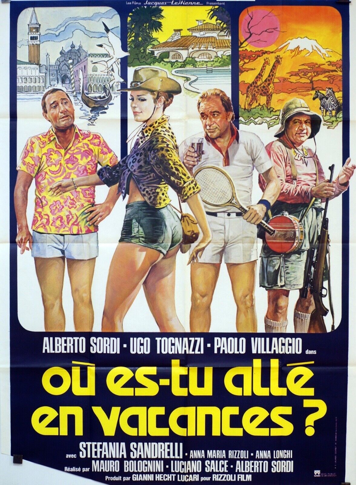 OÙ ES-TU ALLÉ EN VACANCES ? MOVIE POSTER ORIGINAL 120x160 STEFANIA SANDRELLI