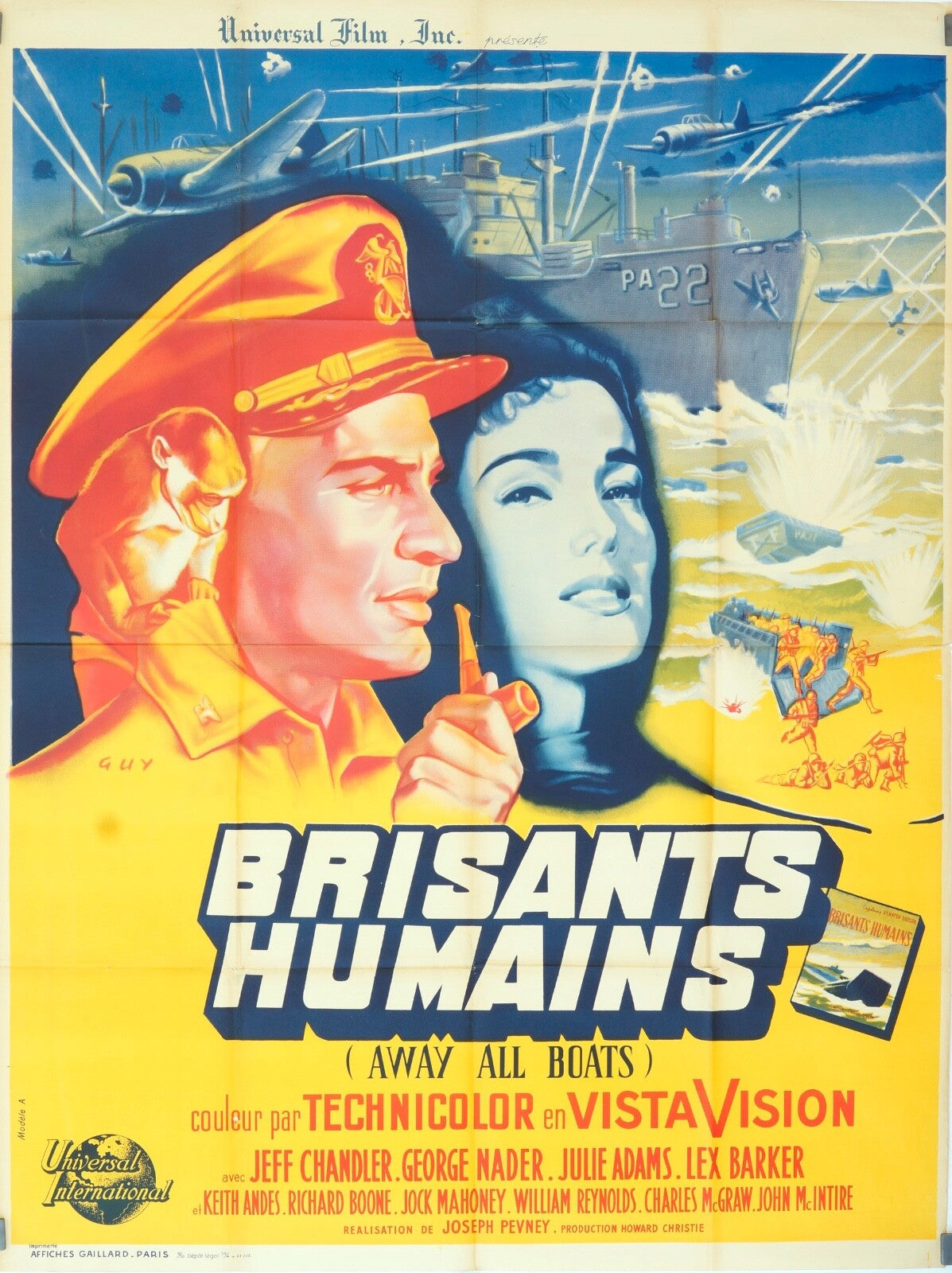 BRISANTS HUMAINS MOVIE POSTER ORIGINAL 120x160 JEFF CHANDLER