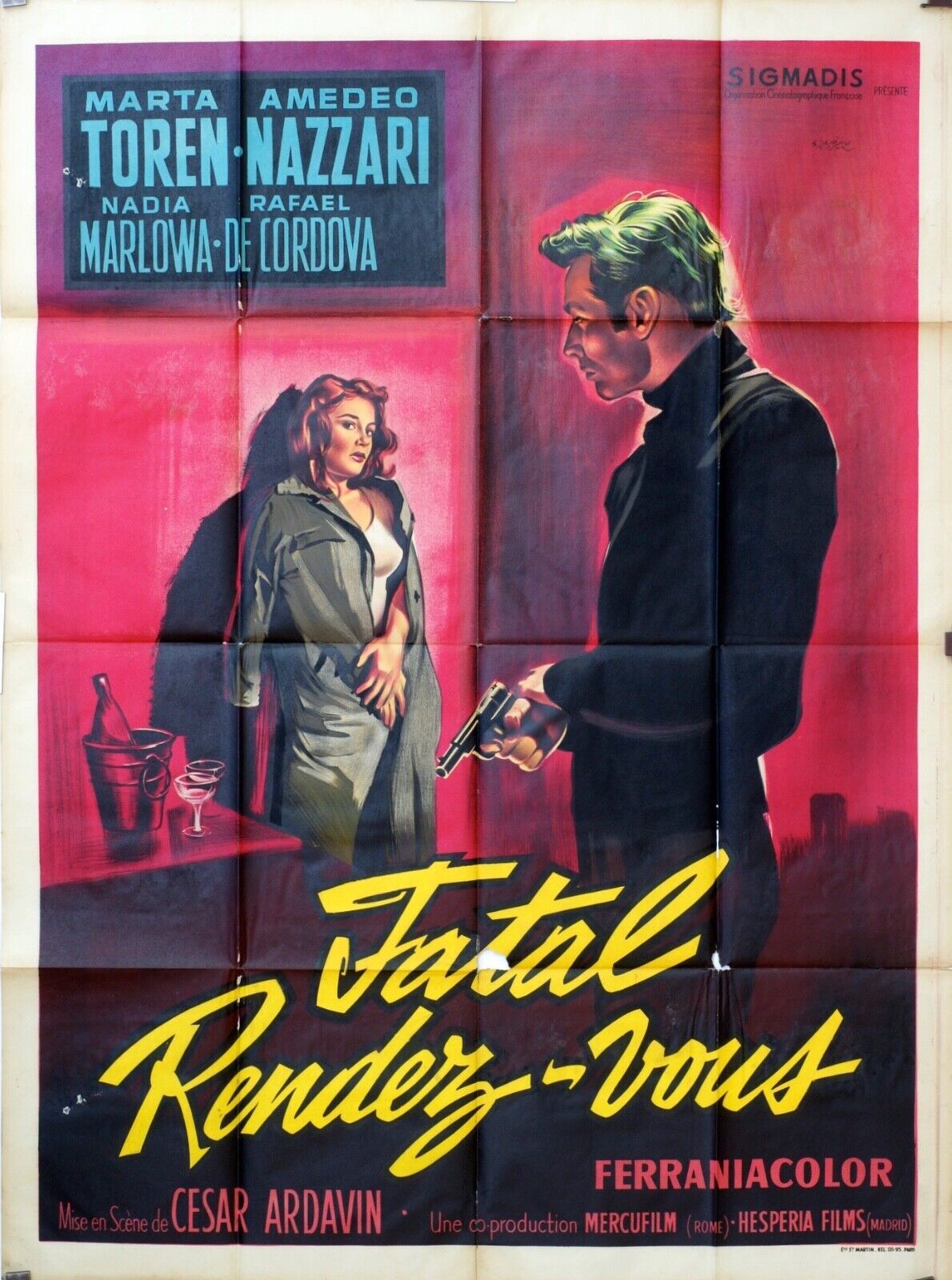 FATAL RENDEZ-VOUS ORIGINAL MOVIE POSTER 120x160 MARTA TOREN