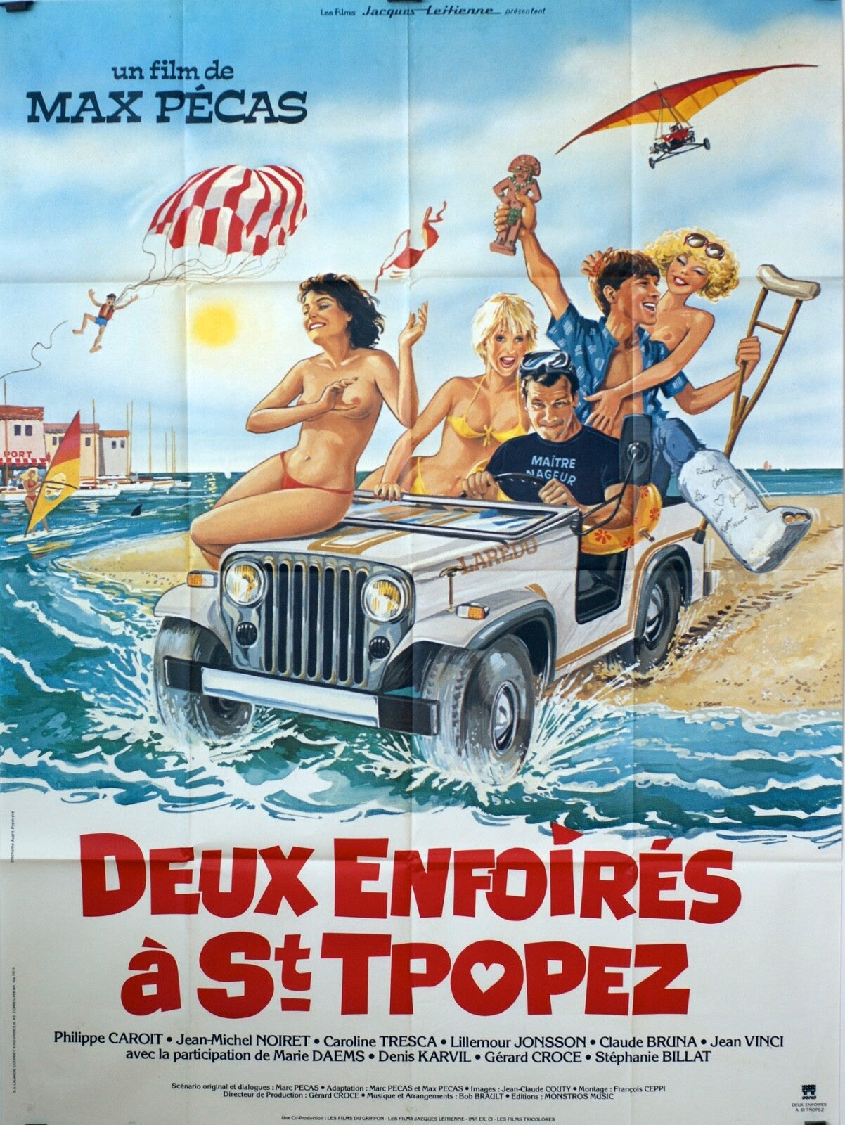 DEUX ENFOIRÉS À ST TROPEZ MOVIE POSTER ORIGINAL 120x160 JEAN-PIERRE MARIELLE