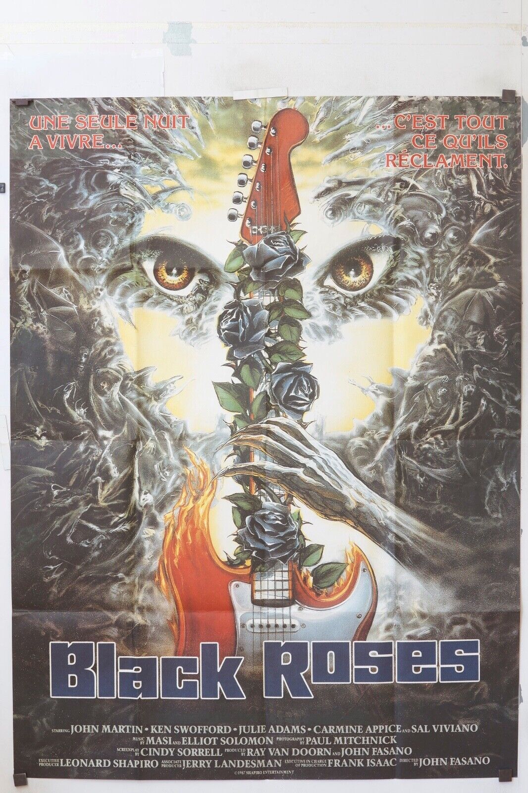 BLACK ROSES MOVIE POSTER ORIGINAL 120x160 JOHN MARTIN