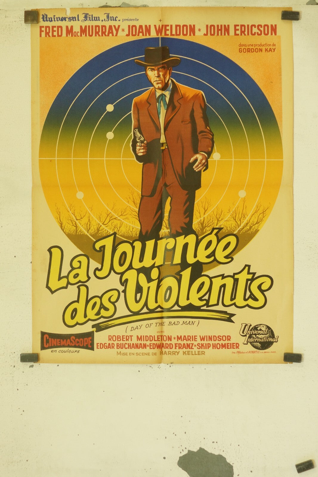 LA JOURNÉE DES VIOLENTS POSTER ORIGINAL (60X80) FRED MAC MURRAY – JOAN WELDON