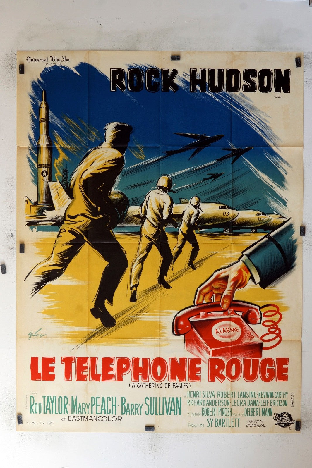 LE TÉLÉPHONE ROUGE ROCK HUDSON 120x160 ORIGINAL MOVIE POSTER