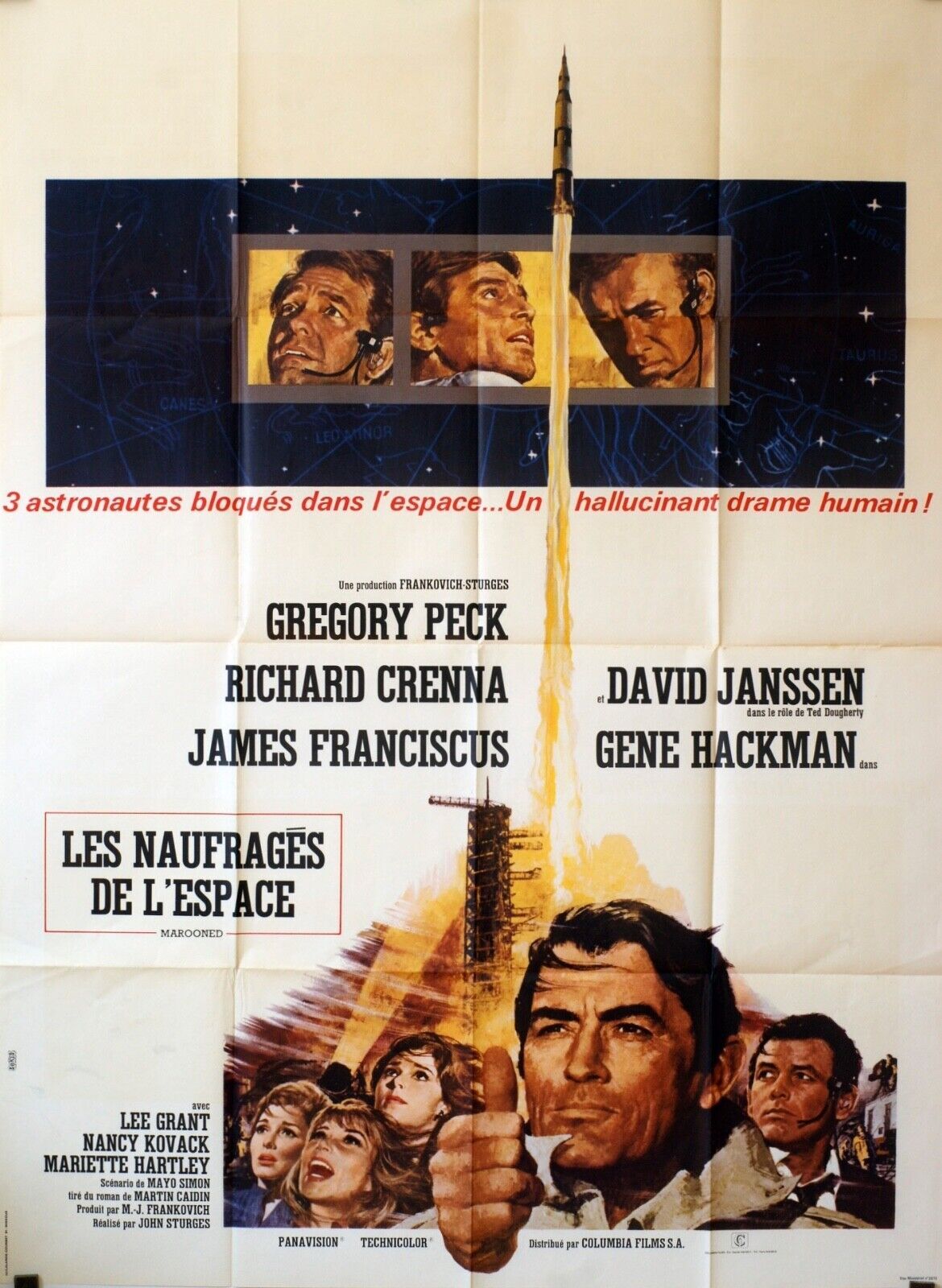LES NAUFRAGÉS DE L’ESPACE POSTER ORIGINAL 120x160 GREGORY PECK