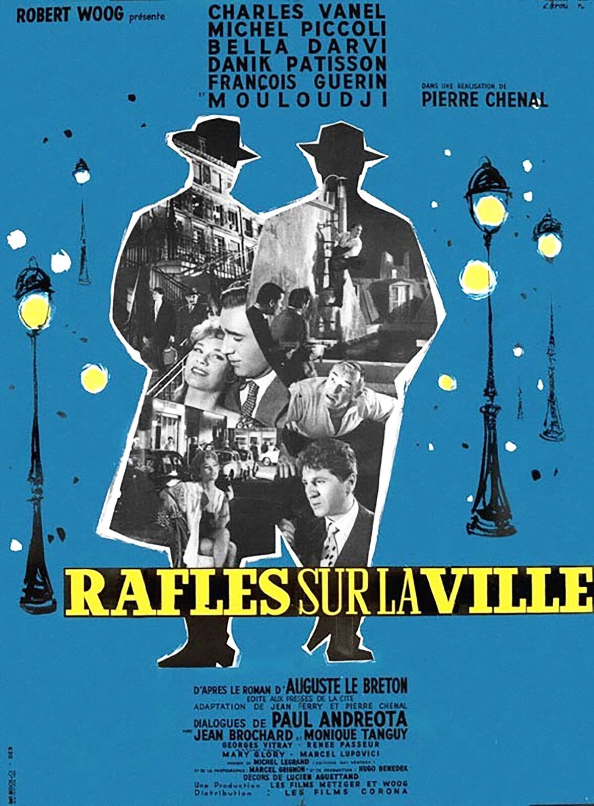 RAFLES SUR LA VILLE MOVIE POSTER ORIGINAL 120x160 CHARLES VANEL