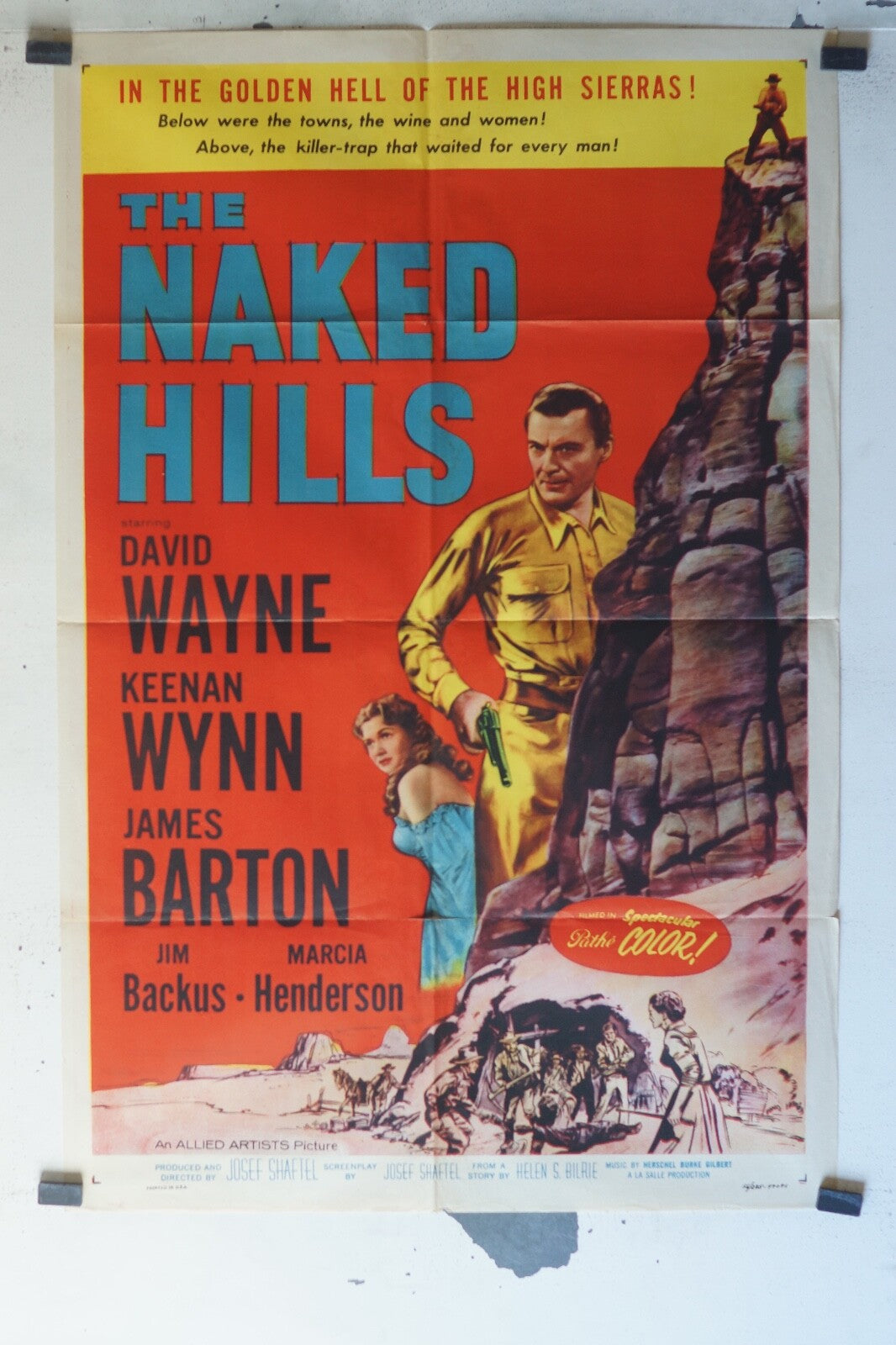 THE NAKED HILLS MOVIE POSTER 69x104 David Wayne , Keenan Wynn