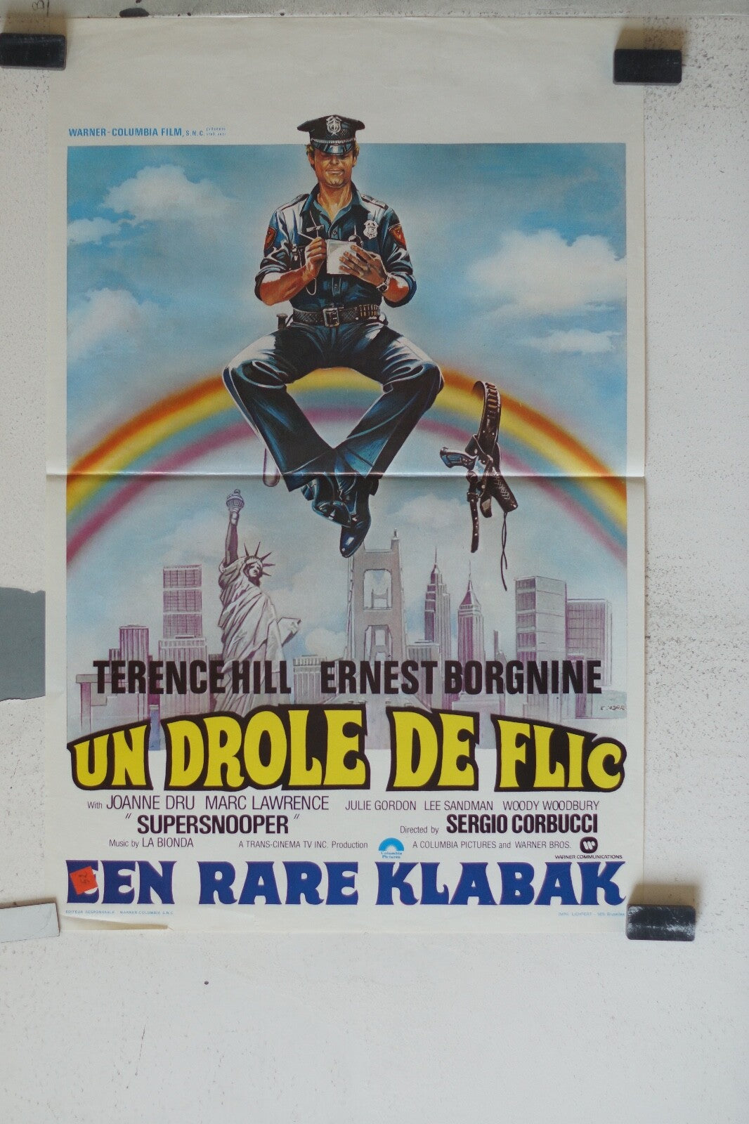UN DROLE DE FLIC BELGE MOVIE POSTER ORIGINAL 55x36 Terence Hill
