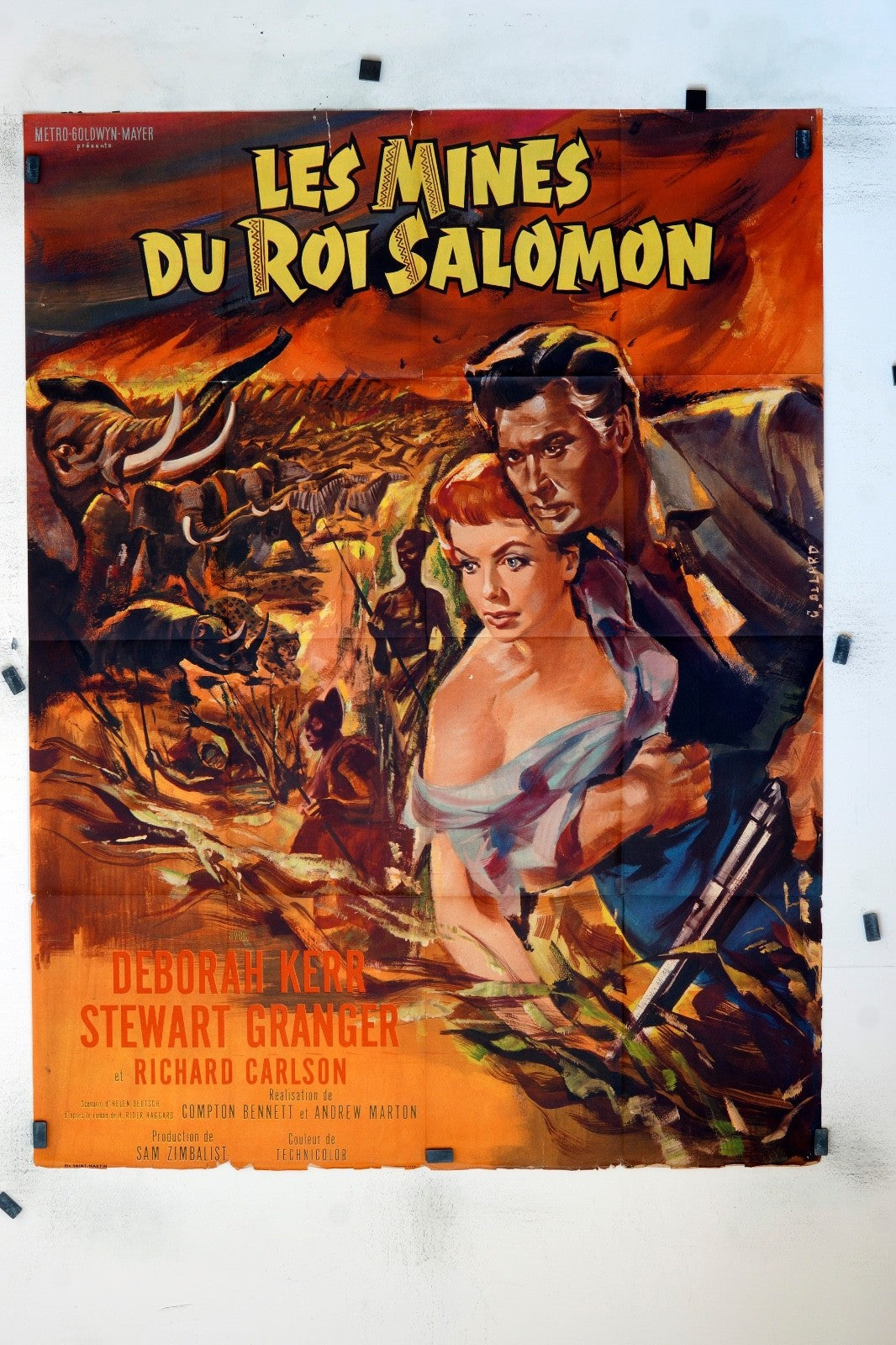 LES MINES DU ROI SALOMON DEBORRAH KERR ORIGINAL MOVIE POSTER 120x160