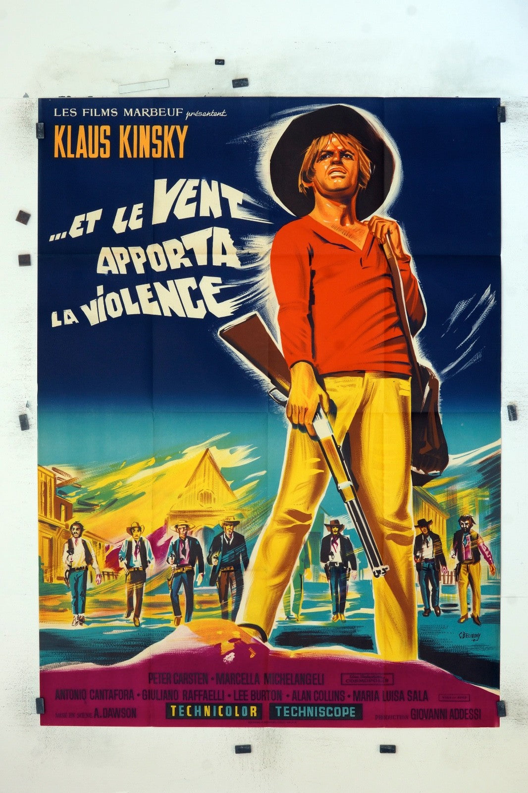 ET LE VENT APPORTA LA VIOLENCE KLAUS KINSKY MOVIE POSTER ORIGINAL 120x160