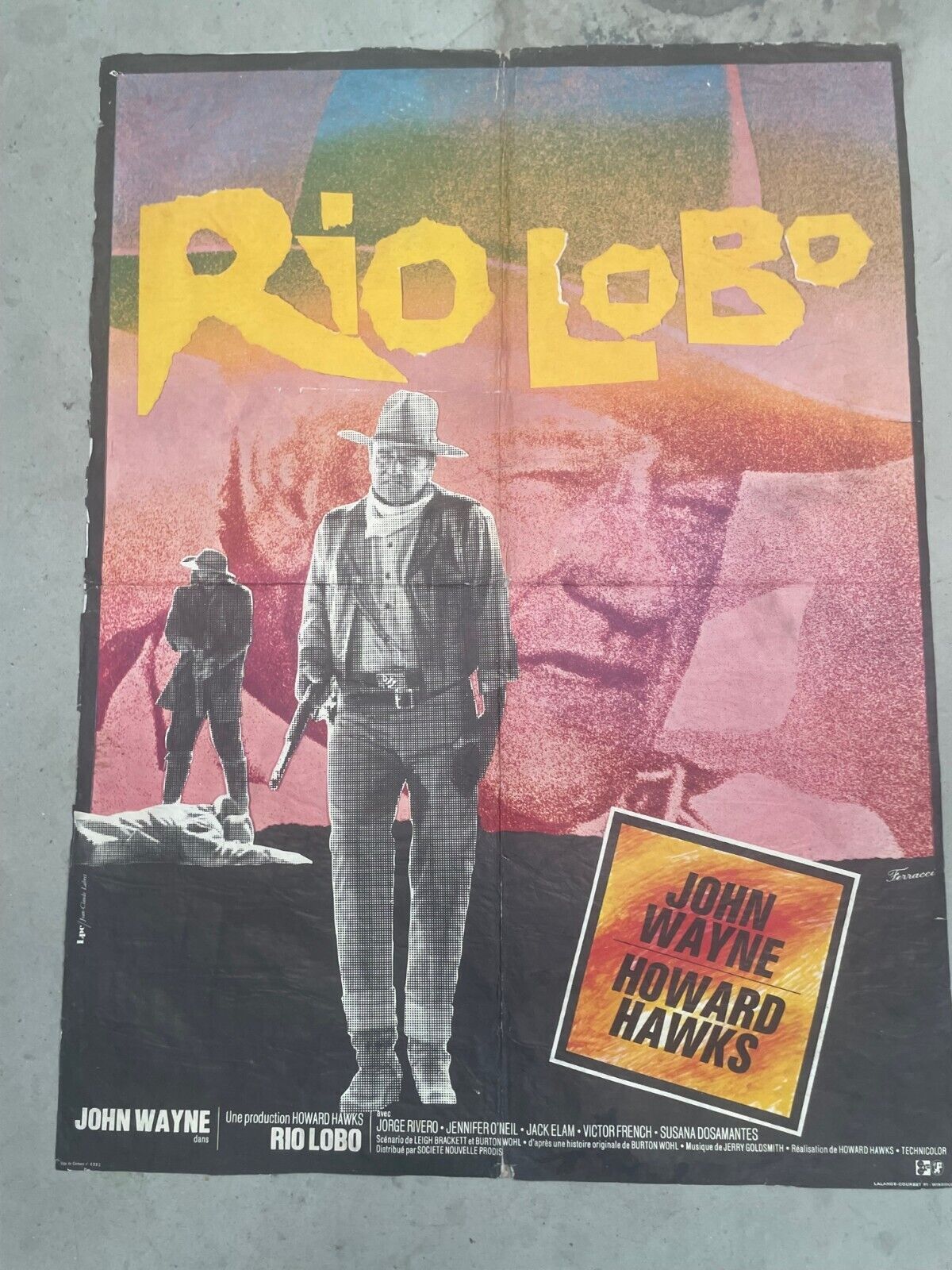 RIO LOBO, MOVIE POSTER ORIGINAL, (60X80) JOHN WAYNE