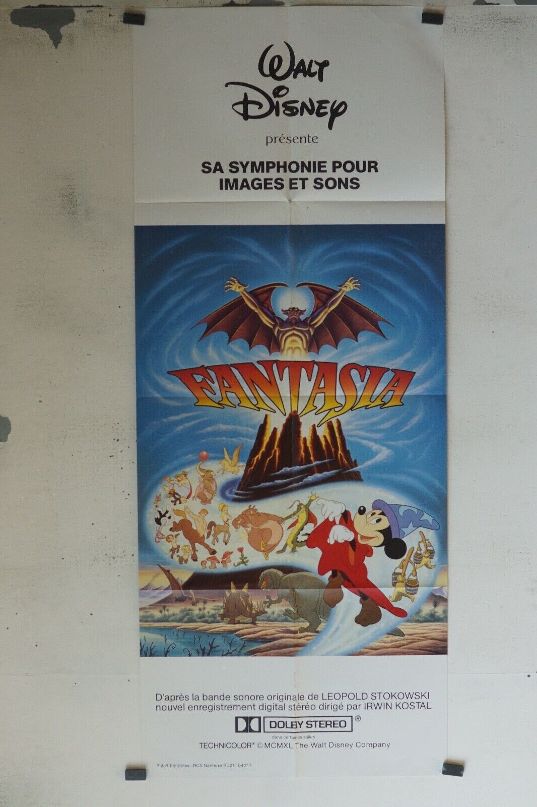 FANTASISA 60x160 ORIGINAL POSTER WALT DISNEY