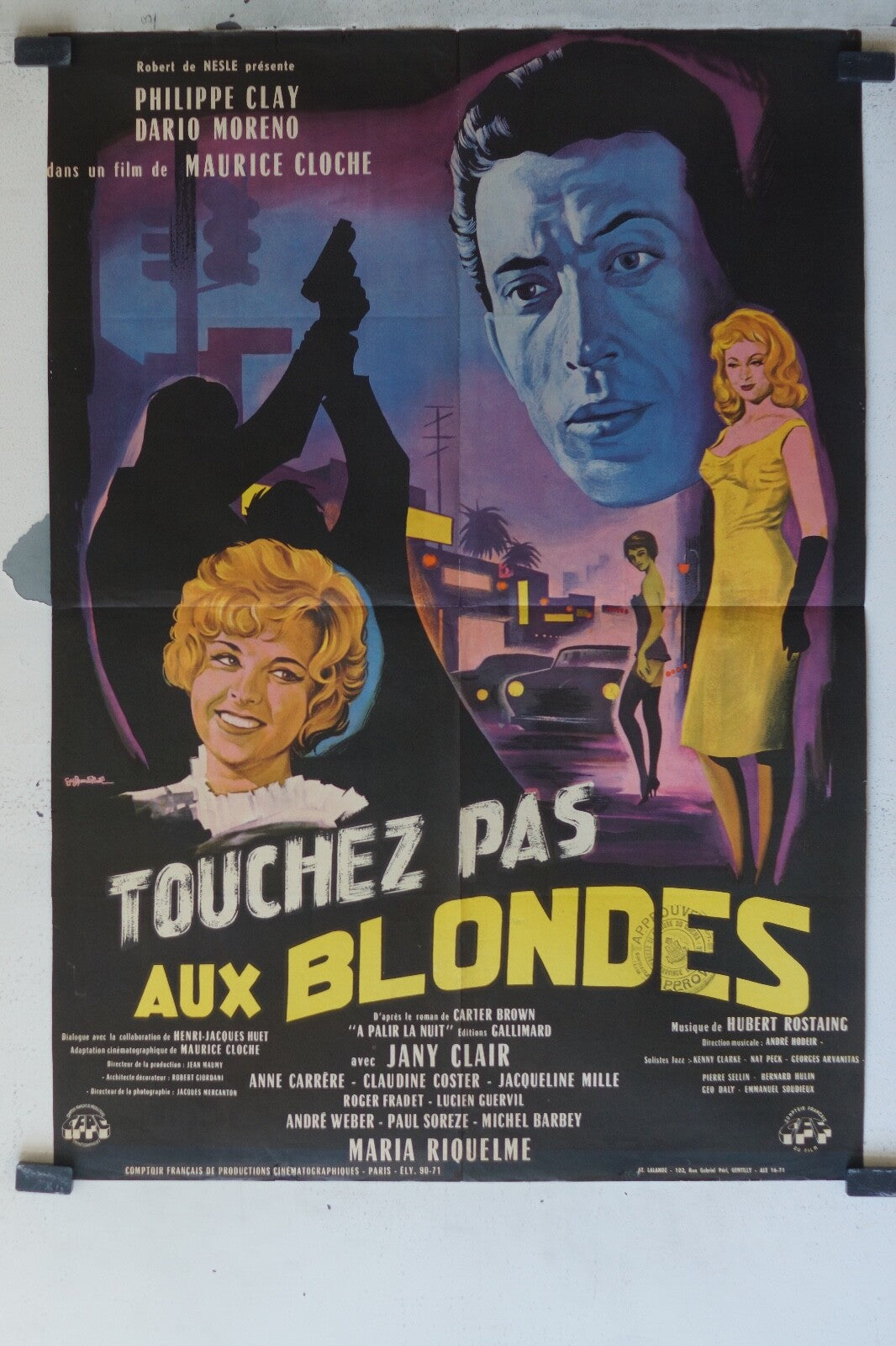 TOUCHEZ PAS AUX BLONDES MOVIE POSTER ORIGINAL (60X80) Philippe Clay ,Jany Clair