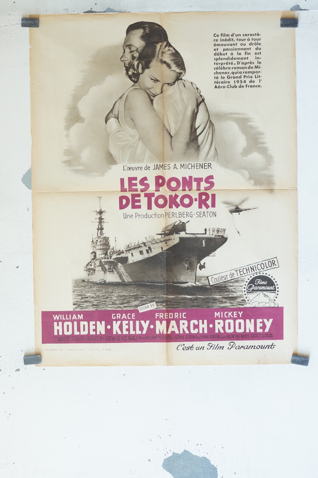 LES PONTS DE TOKO-RI MOVIE POSTER ORIGINAL (60X80) WILLIAM HOLDEN – GRACE KELLY