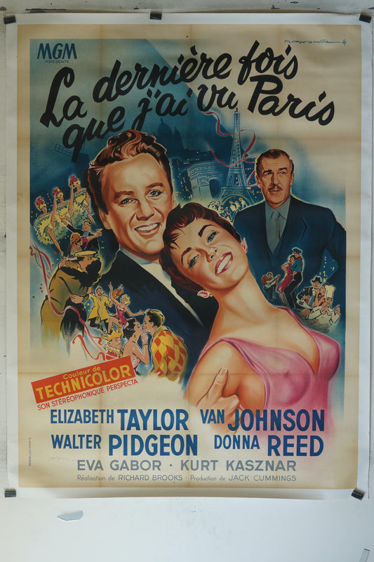 LA DERNIÈRE FOIS QUE J'AI VU PARIS, ELIZABETH TAYLOR, 120X160, AFFICHE ENTOILÉE