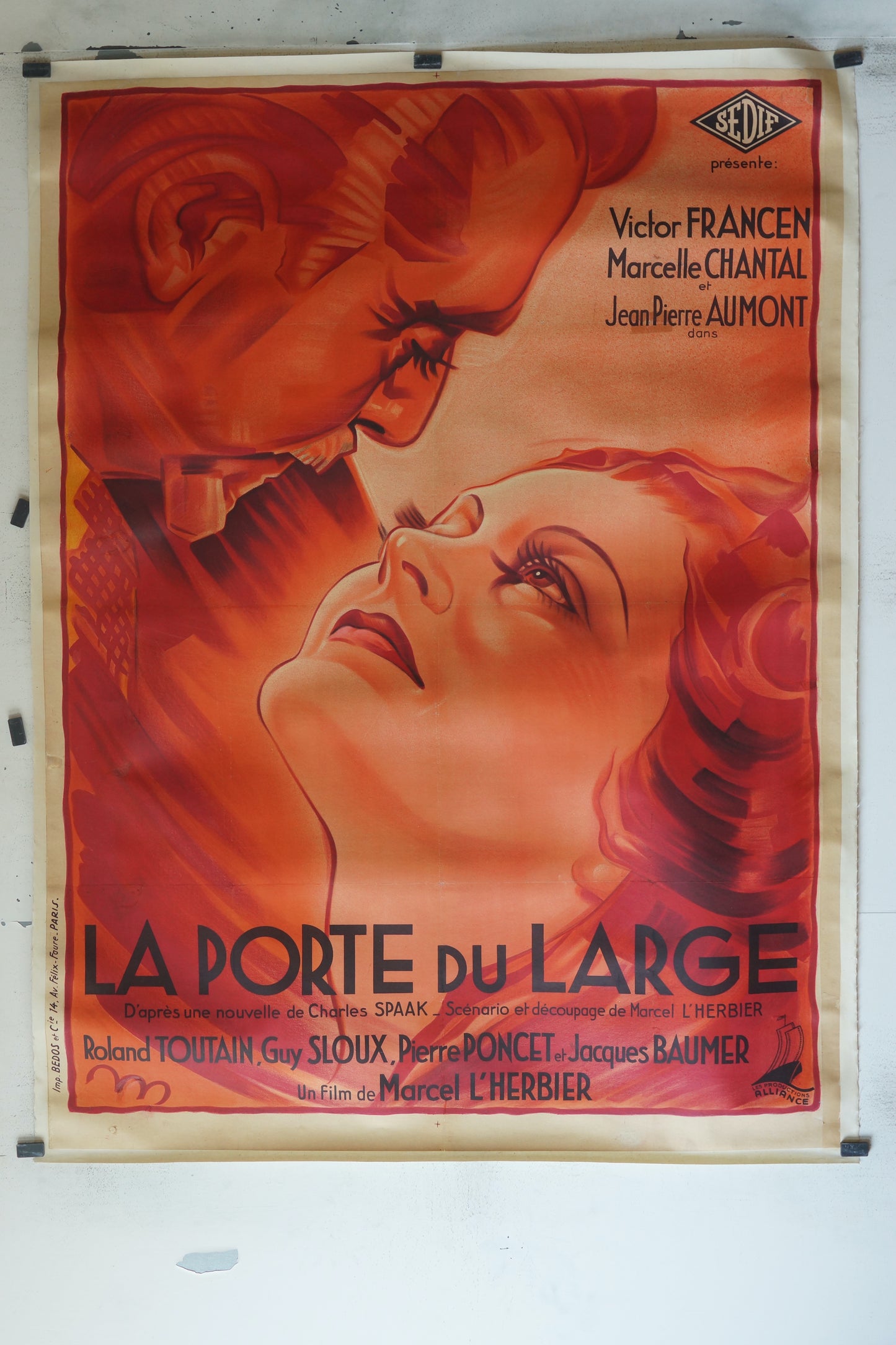 LA PORTE DU LARGE, ROLAND TOUTAIN, 120X160, AFFICHE ENTOILÉE
