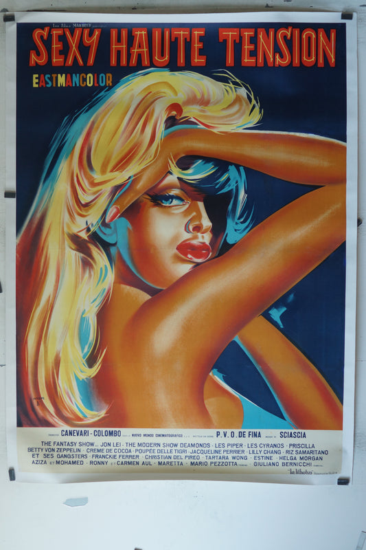 SEXY HAUTE TENSION, JON LEI, 120X160, AFFICHE ENTOILÉE