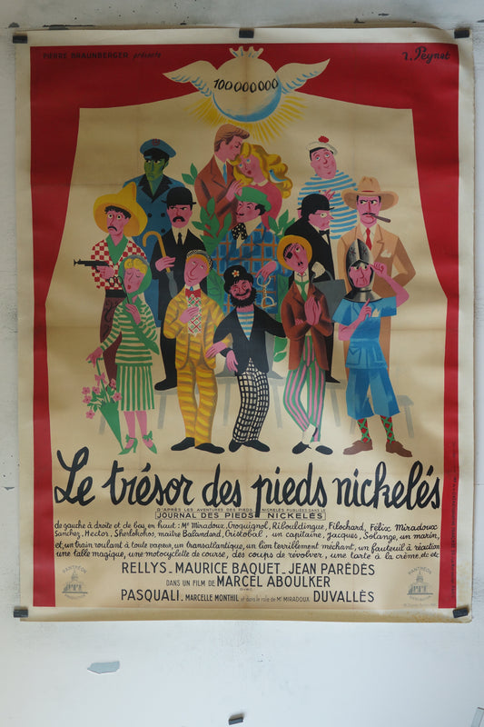 LE TRÉSOR DES PIEDS NICKELÉS, RELLYS, 120X160, AFFICHE ENTOILÉE