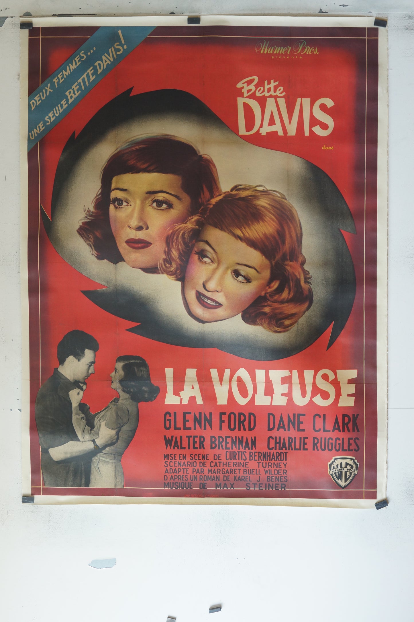 LA VOLEUSE, BETTE DAVIS, 120X160, AFFICHE ENTOILÉE