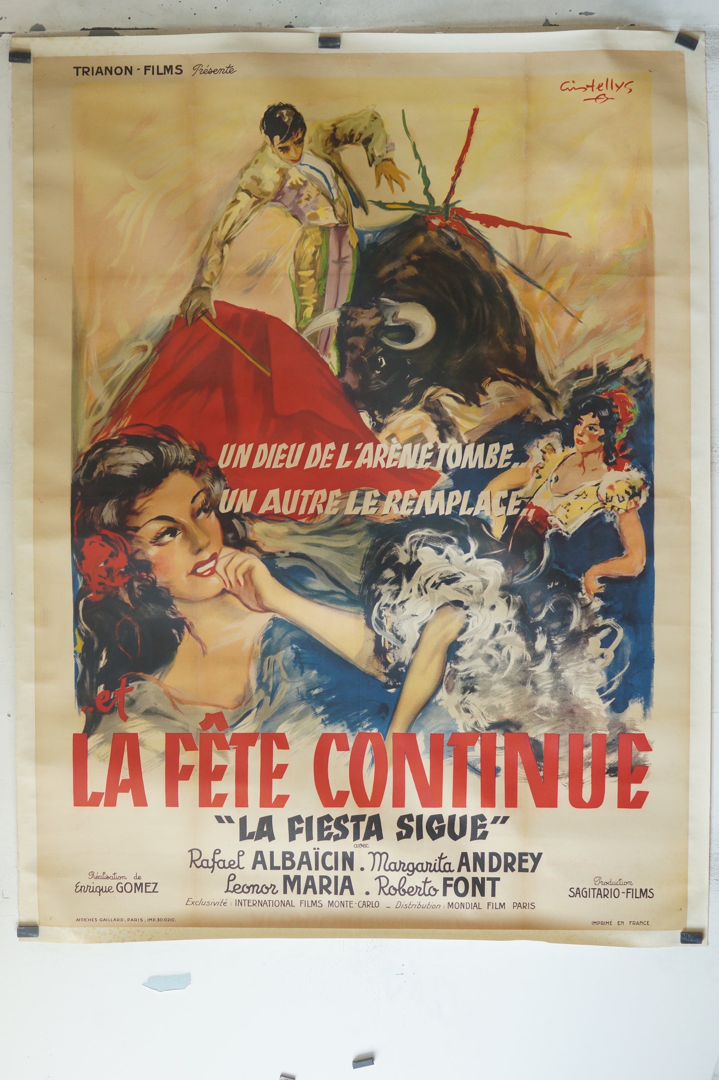 LA FÊTE CONTINUE, RAFAEL ALBAÏCIN, 120X160, AFFICHE ENTOILÉE