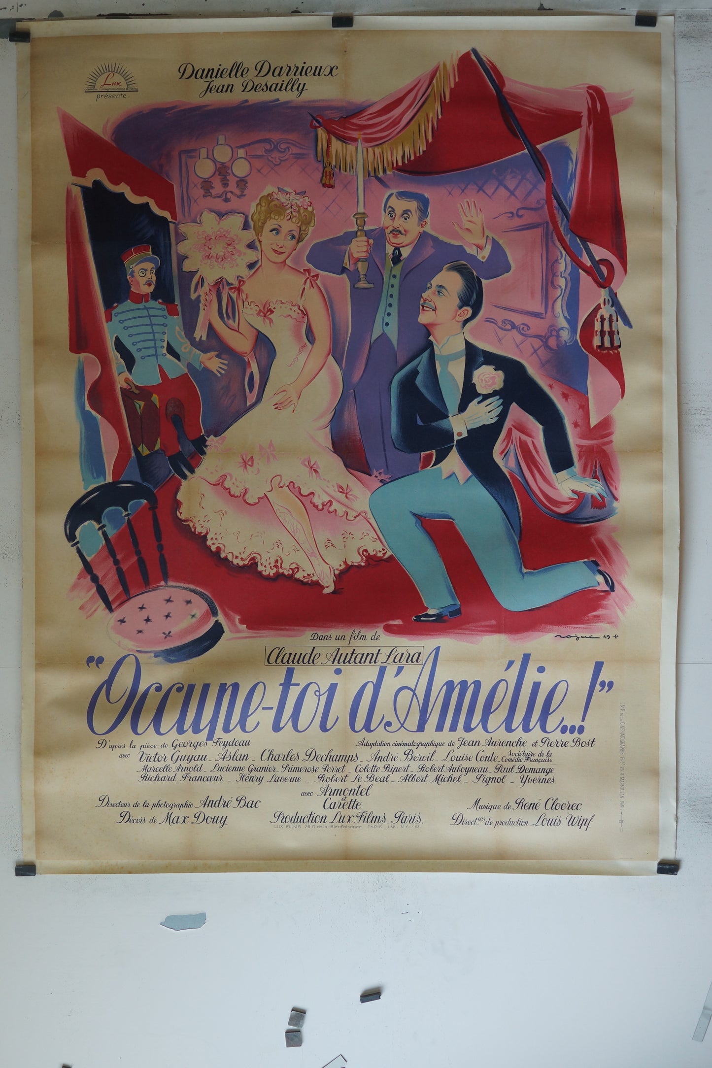 OCCUPE-TOI D'AMÉLIE..! , DANIELLE DARRIEUX, 120X160, AFFICHE ENTOILÉE