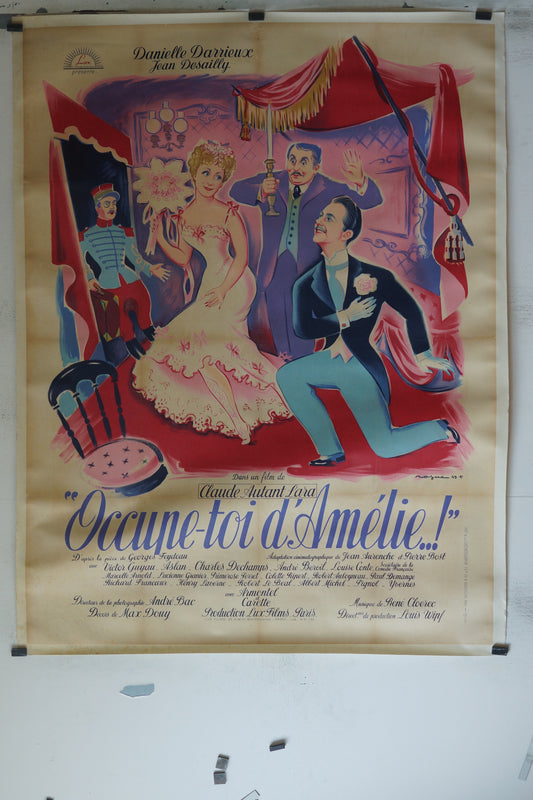 OCCUPE-TOI D'AMÉLIE..! , DANIELLE DARRIEUX, 120X160, AFFICHE ENTOILÉE