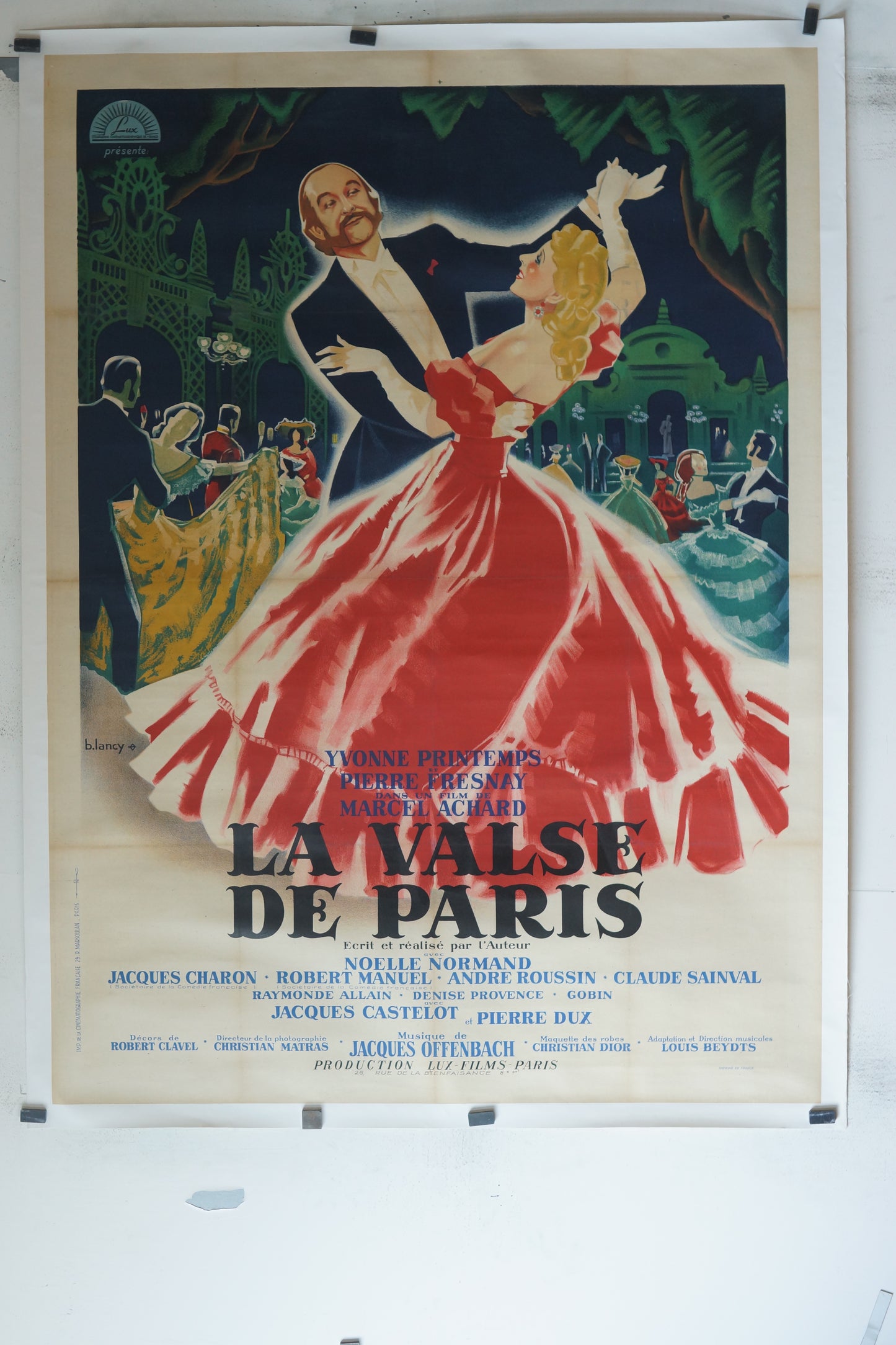 LA VALSE DE PARIS, JACQUES CHARON, 120X160, AFFICHE ENTOILÉE.