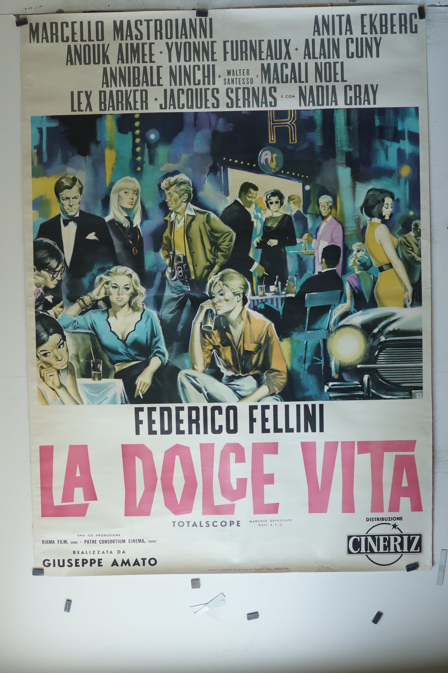 LA DOLCE VITA, 120X160, AFFICHE ENTOILÉE.